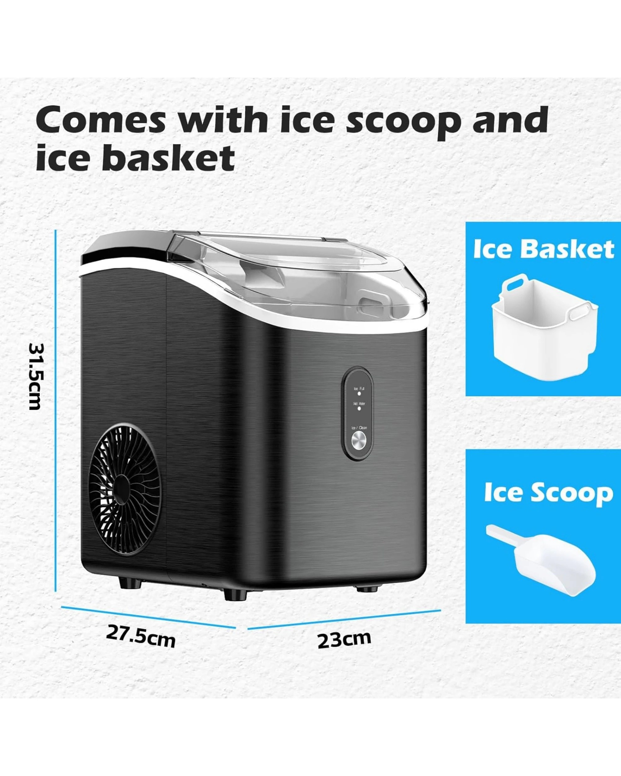 3 Advwin 15kg Nugget Ice Maker Chewable Pellet Ice (Black), 3 of 9