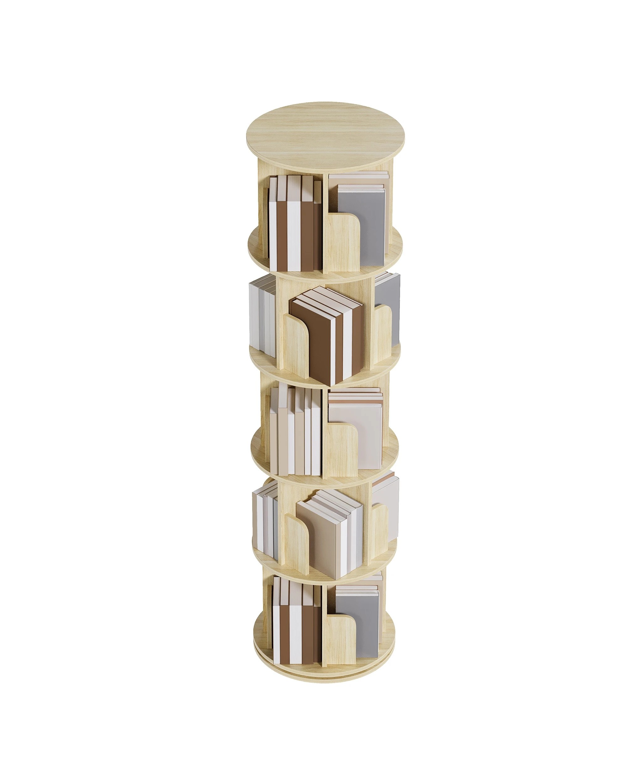 4 Advwin 5 Tiers Bookshelf Rotating Corner Bookcase Cabinet Revolving Display Stand Rack, 4 of 6