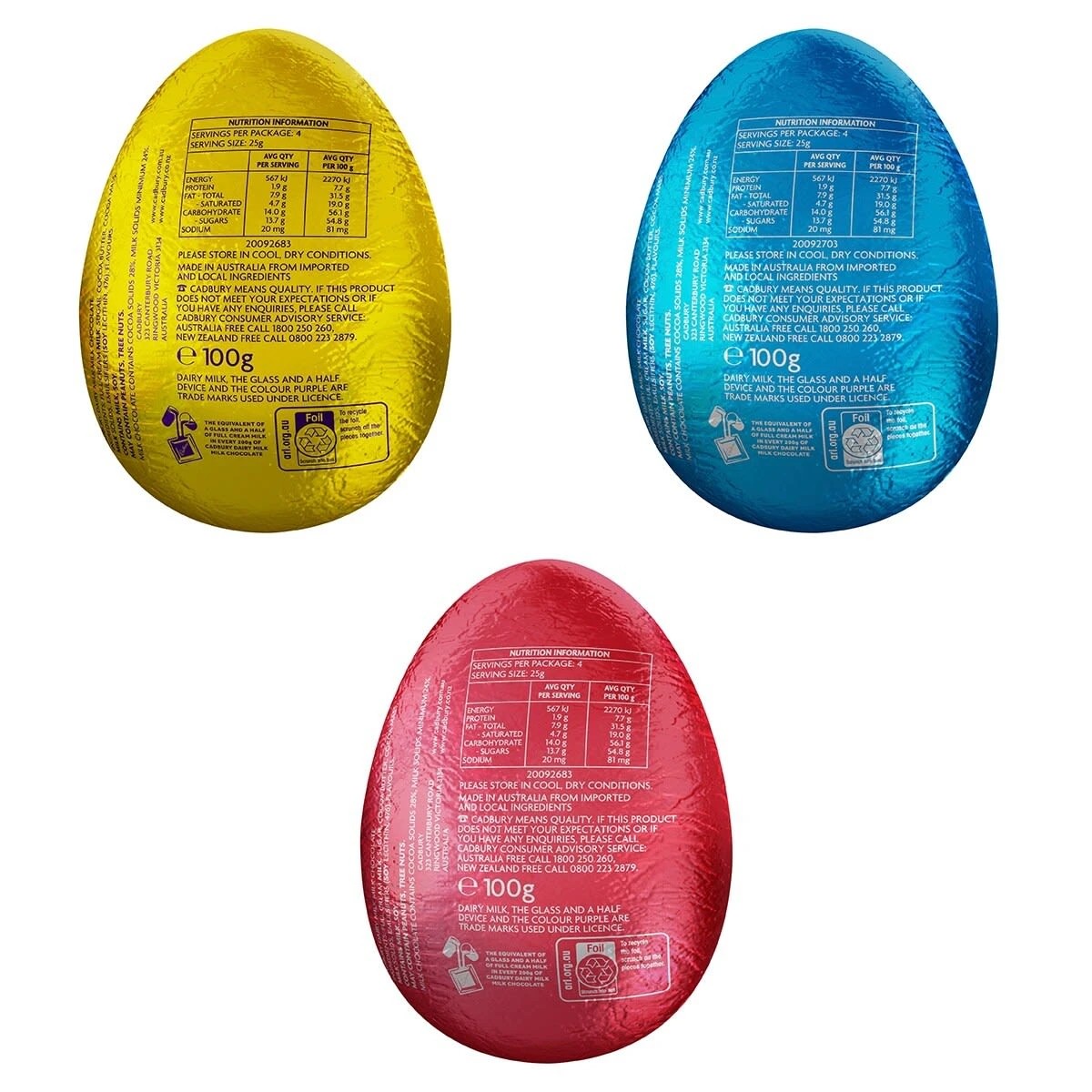 6 Cadbury Dairy Milk Hollow Easter Egg 100g - Assorted, 6 of 6