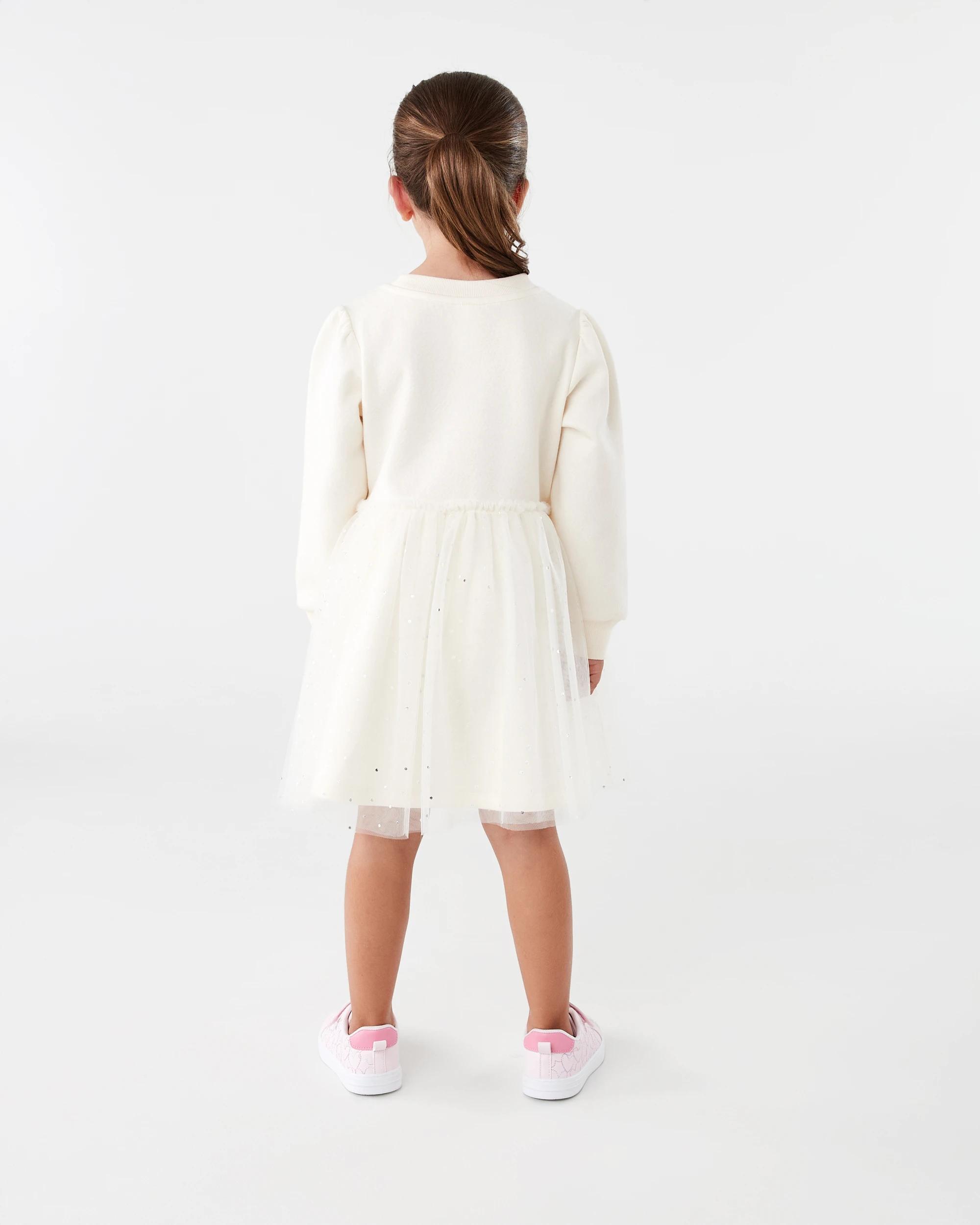 8 Long Sleeve Fleece Tutu Dress Bge Cherry, 8 of 8