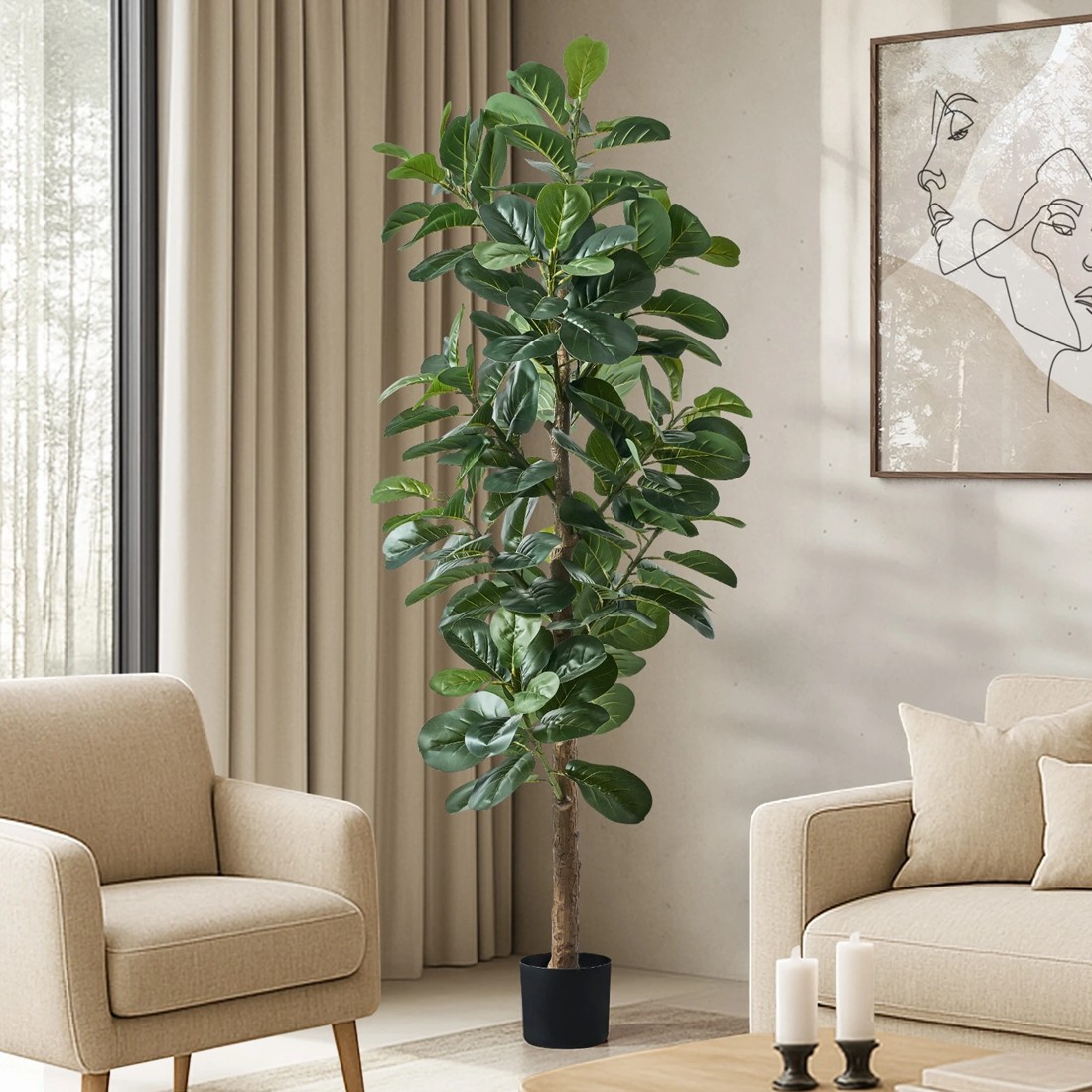 3 Livsip 180cm Artificial Fiddle Leaf Fig Tree - Green, 3 of 10