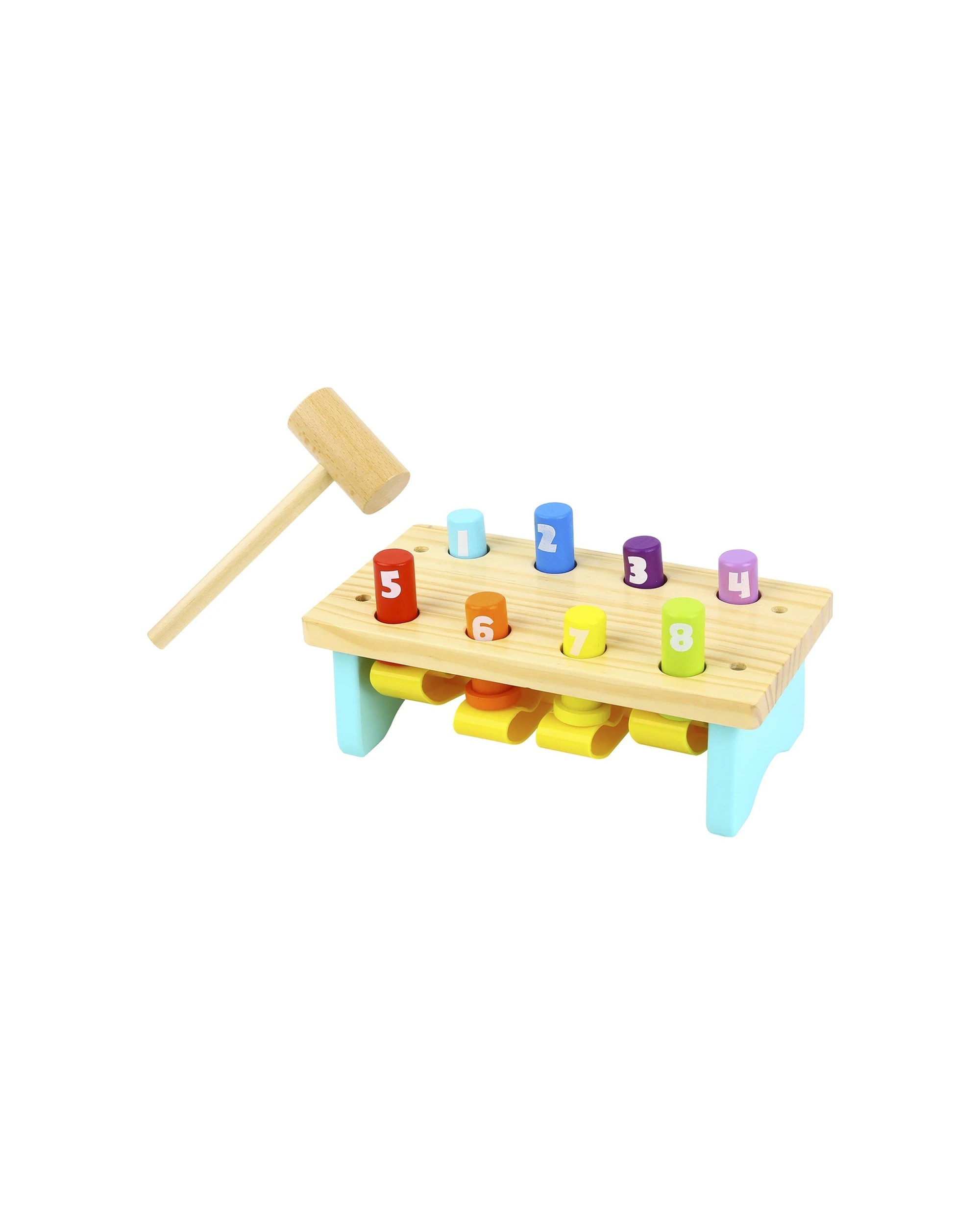 1 Tooky Toy Wooden Knock Bench 8 Pins Baby Toddler Pound Tap Toy - Multi, 1 of 3