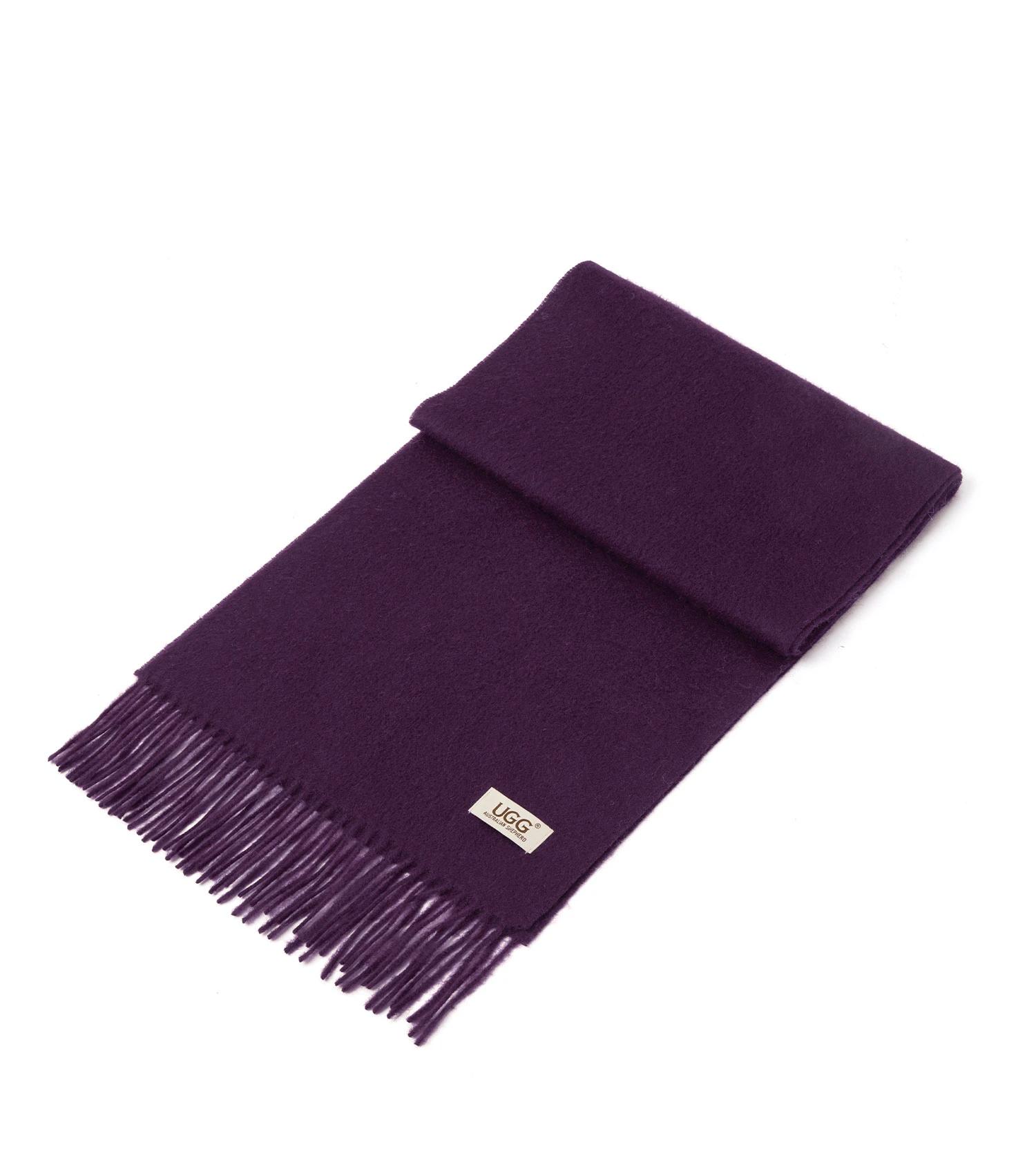 3 Australian Shepherd UGG Fealara 100% Wool Plain Scarf WINE, 3 of 5