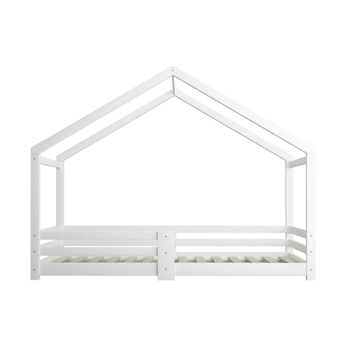 7 Oikiture Kids Bed Frame With Single Mattress Set
 - White, 7 of 10