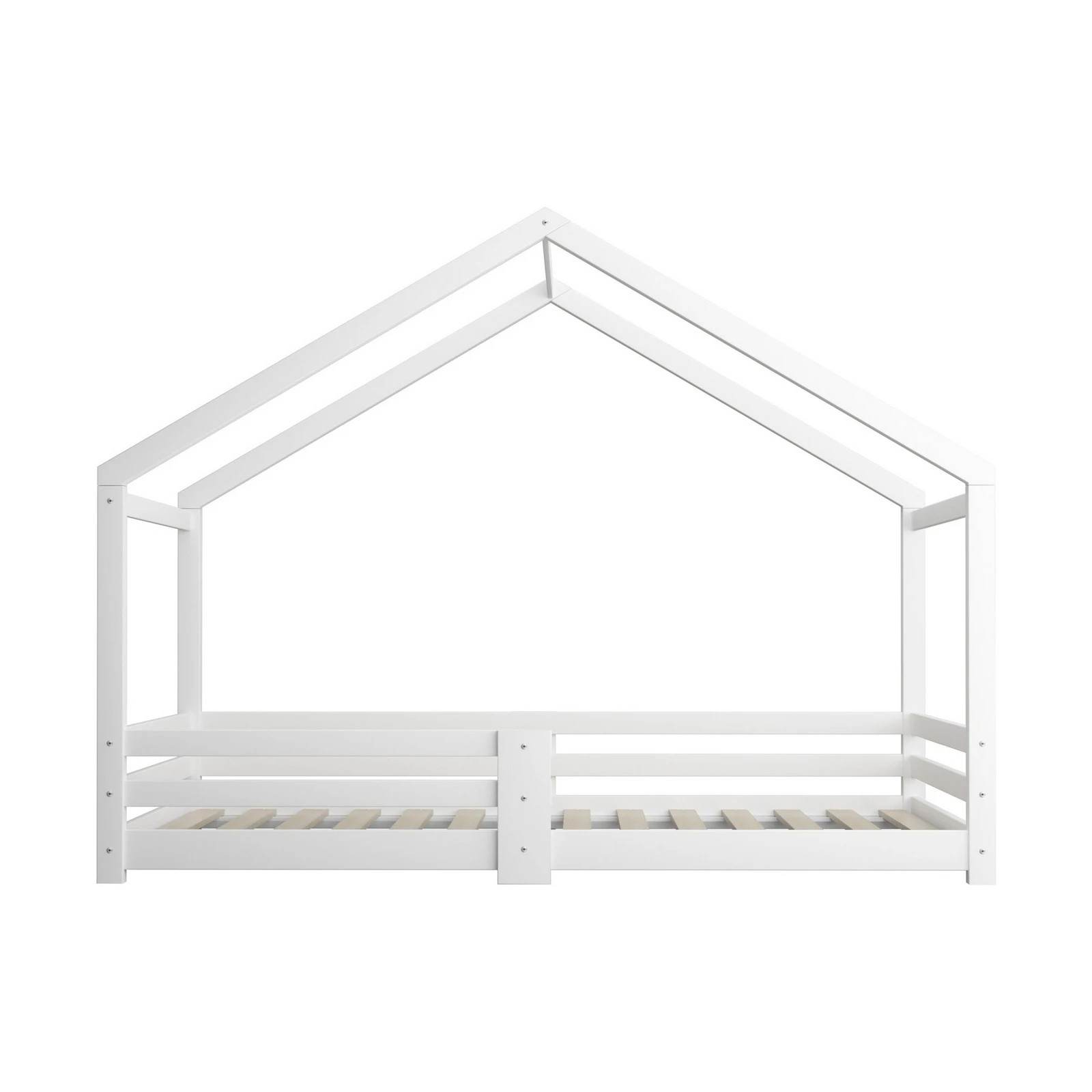 7 Oikiture Kids Bed Frame With Single Mattress Set
 - White, 7 of 10