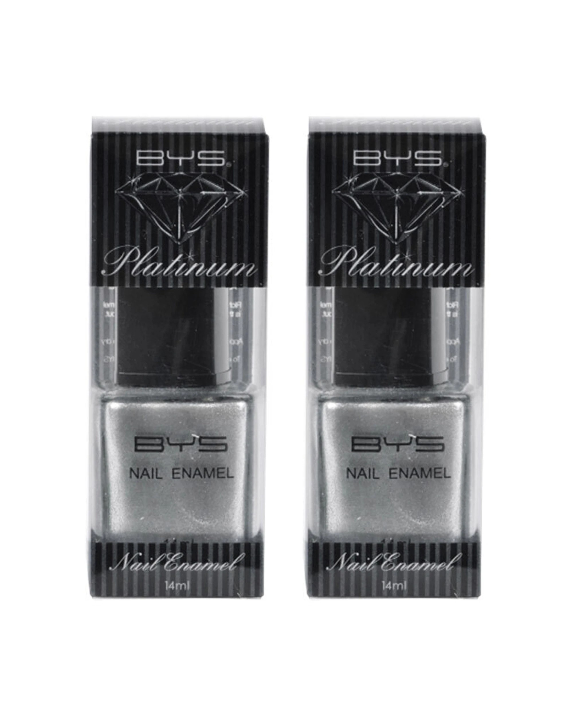 1 BYS 2PK BYS Platinum Nail Polish Twin Pack Long Wearing 14ml - Silver, 1 of 1