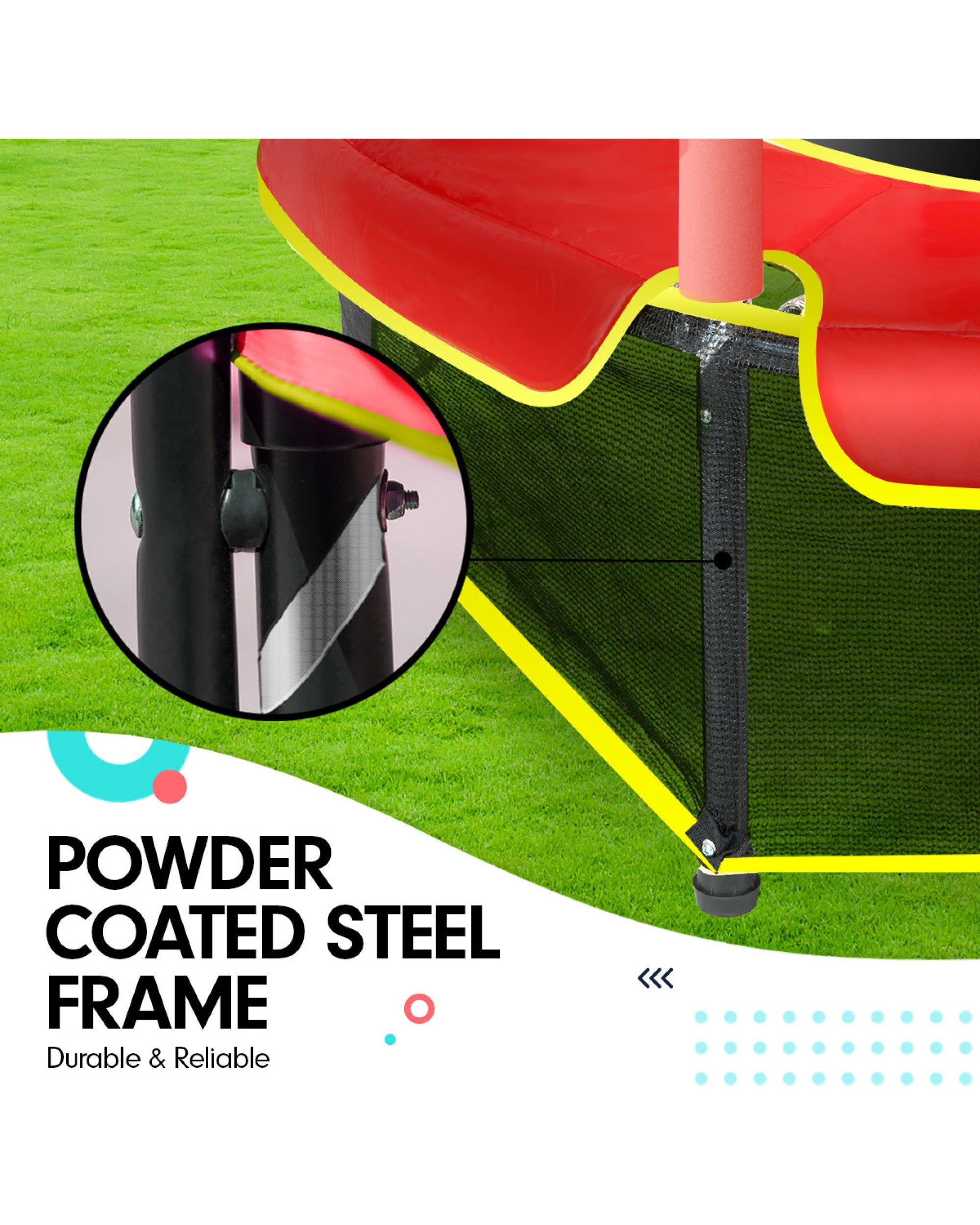 7 Kahuna Mini 4.5 Ft Trampoline - Red Blue, 7 of 8