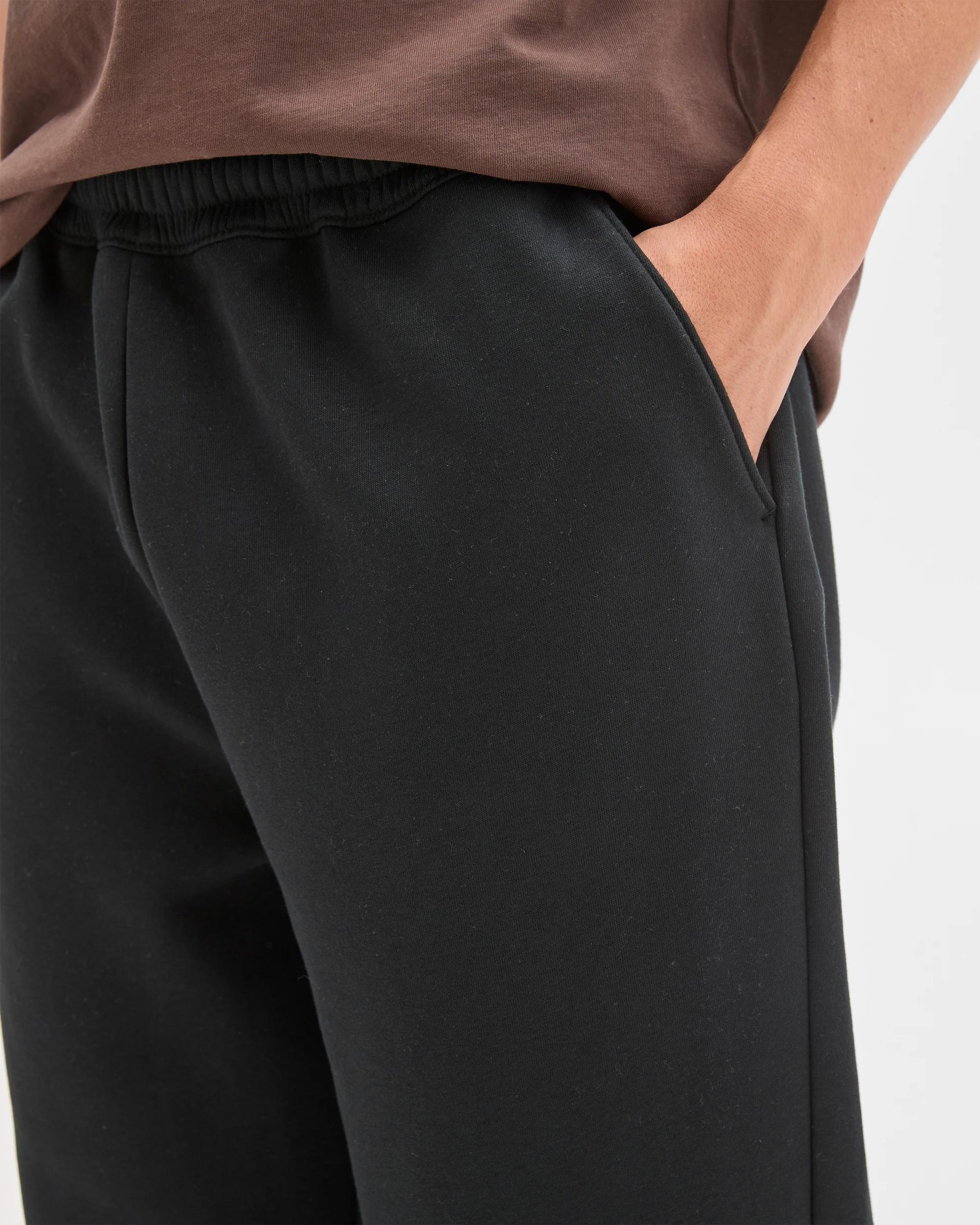 5 Commons Australian Cotton Blend Heavyweight Cuffed Trackpants BLACK, 5 of 6