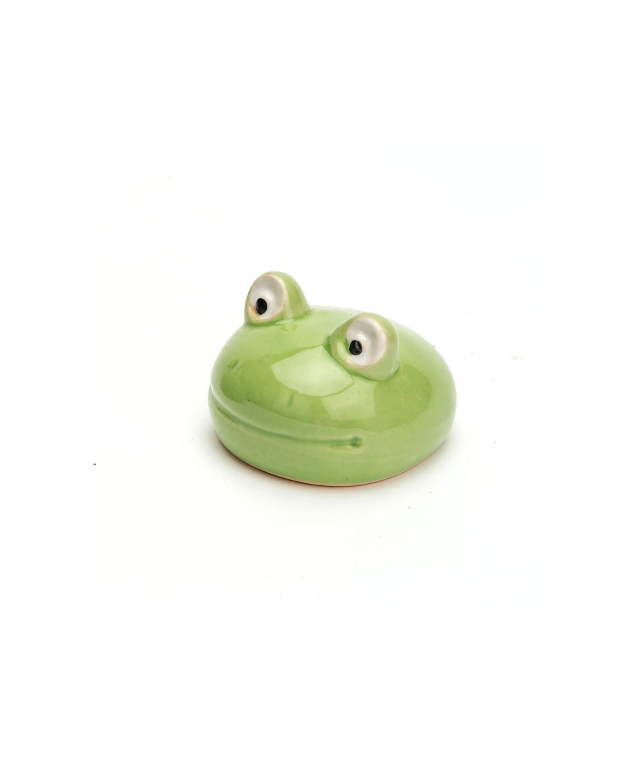 1 Alfresco Garden Floating 6cm Porcelain Frog Head Outdoor Decor Medium - Green, 1 of 1
