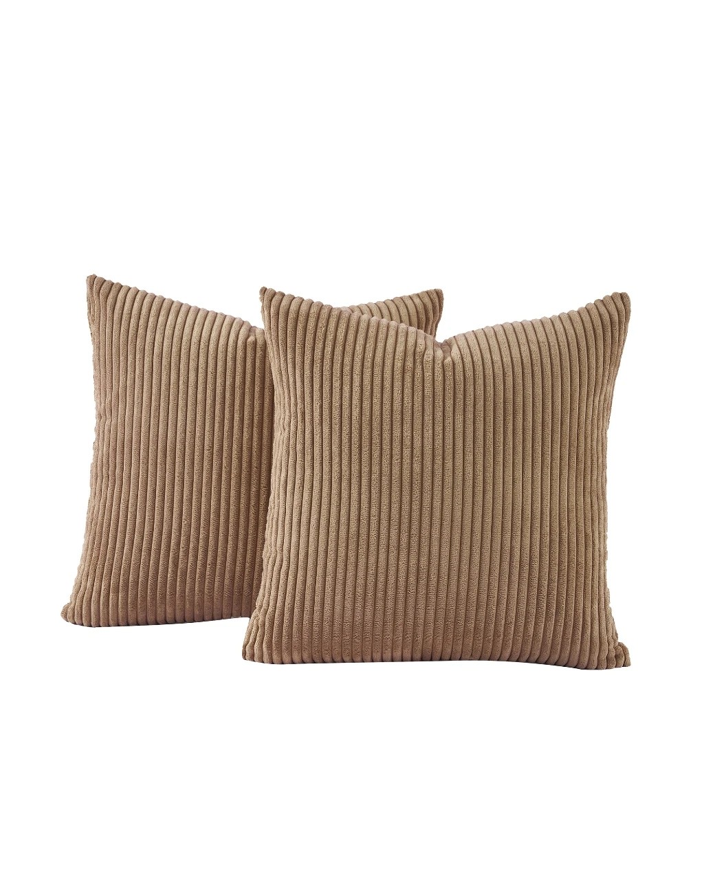 2 Gioia Casa 2-Pack Corduroy Velvet European Pillowcases 65x65cm - Camel, 2 of 2