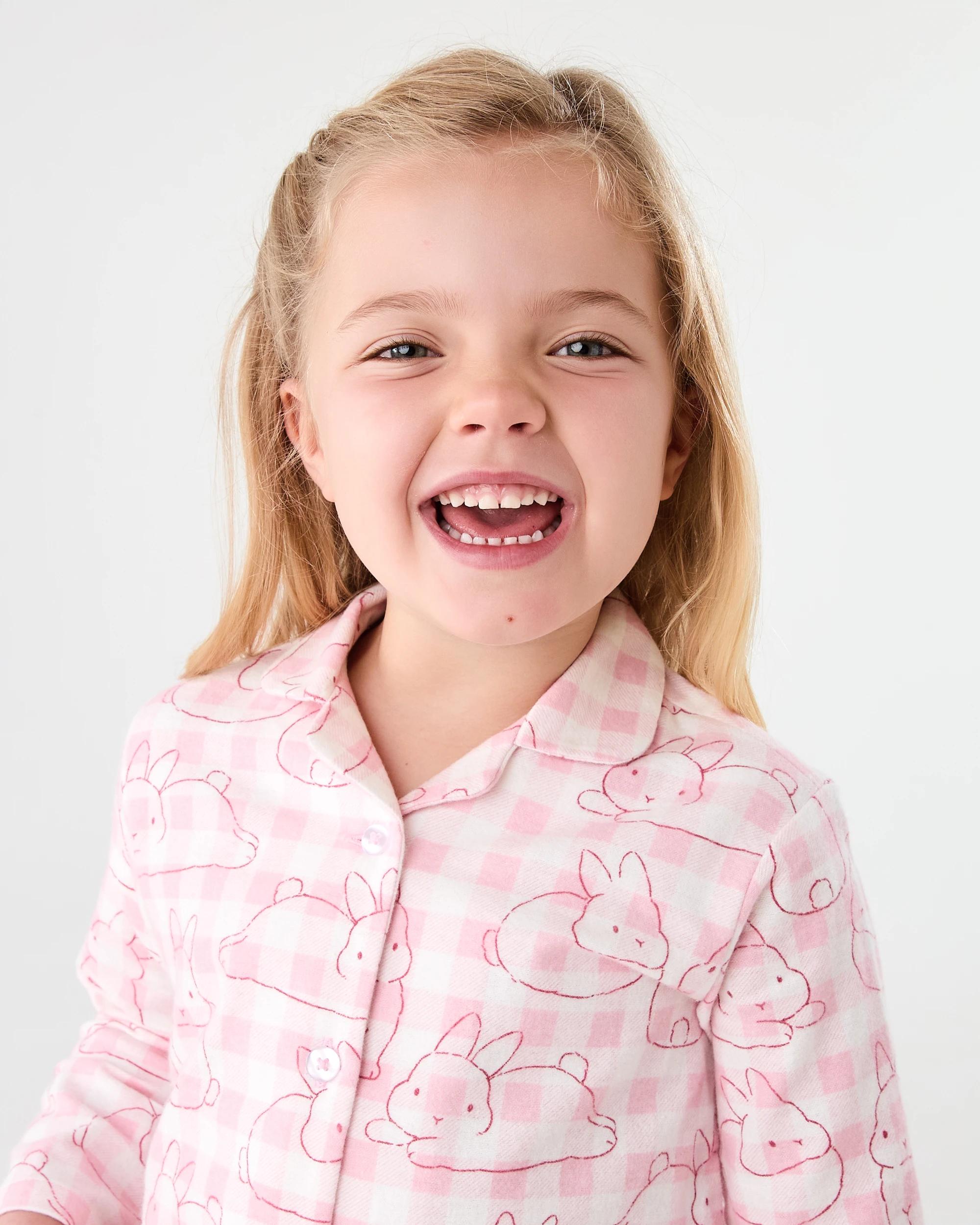 2 Flannel Pyjama Set Pnk Buny, 2 of 8