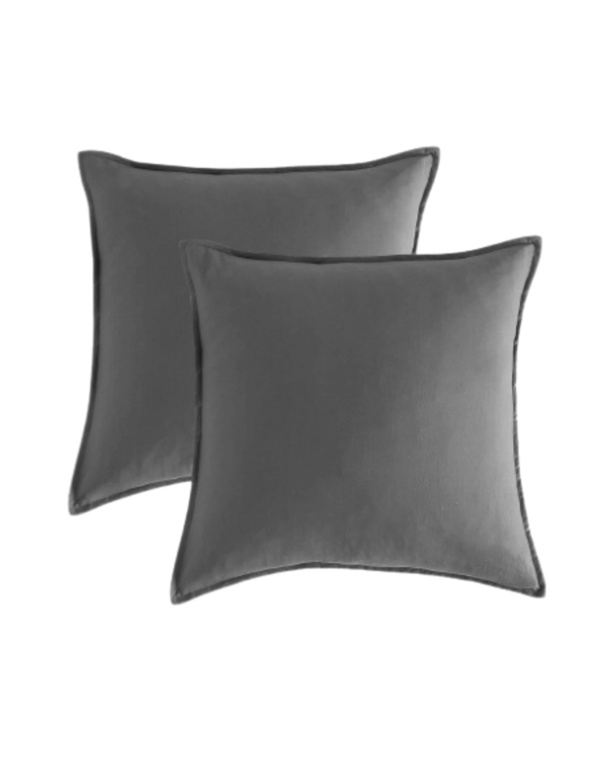 1 CleverPolly 2-Pack Vintage Washed Microfibre European Pillowcases - Grey, 1 of 4
