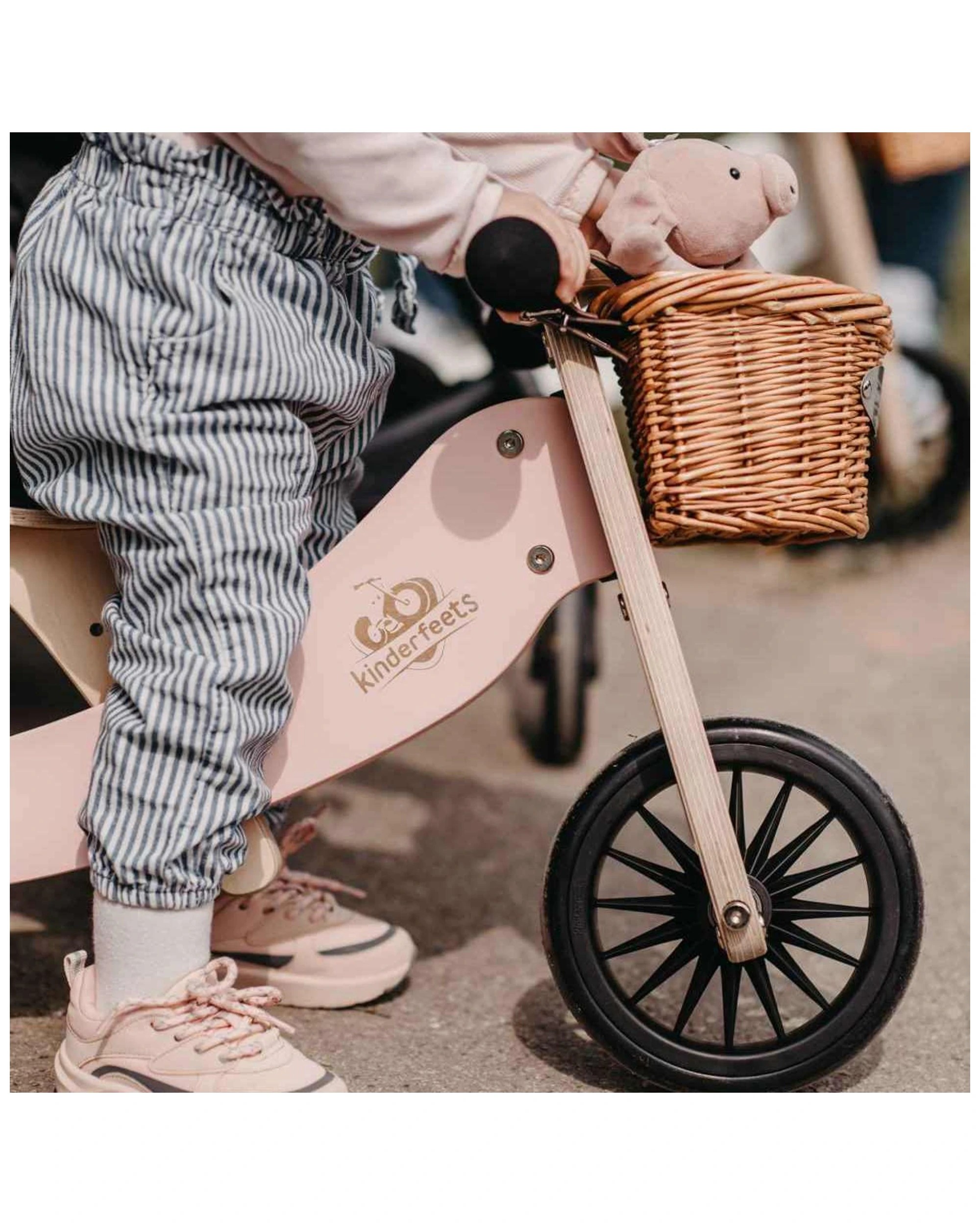 2 Kinderfeets 72cm Wood Tiny Tot Plus Balance Bike Trike Kids Ride-on Toy Rose 18m+. - Pink, 2 of 7