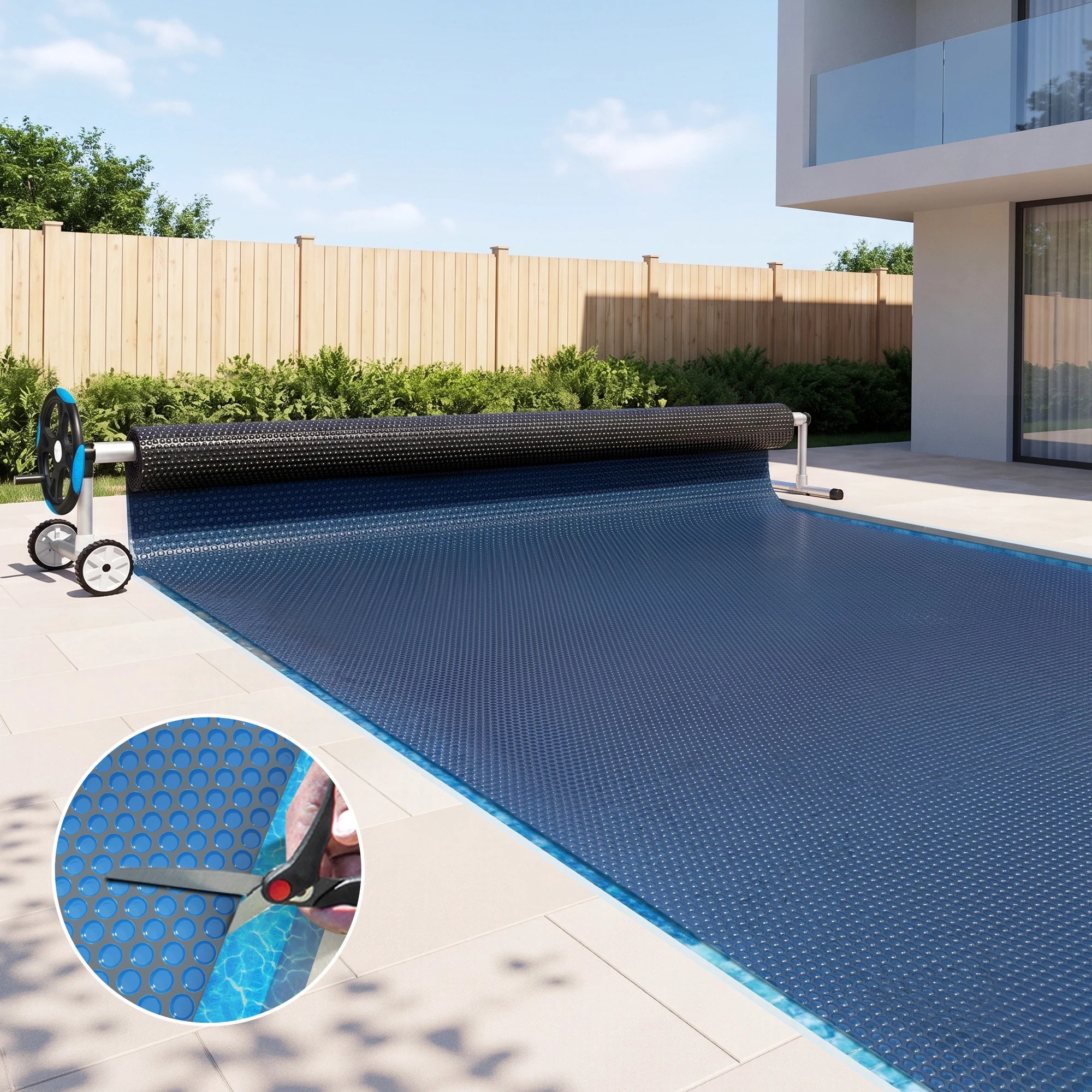 5 Aqua Buddy Pool Cover 500 Micron 6.5x3m w/ Roller 5.55m Swimming Pools Solar Blanket - Multi, 5 of 7