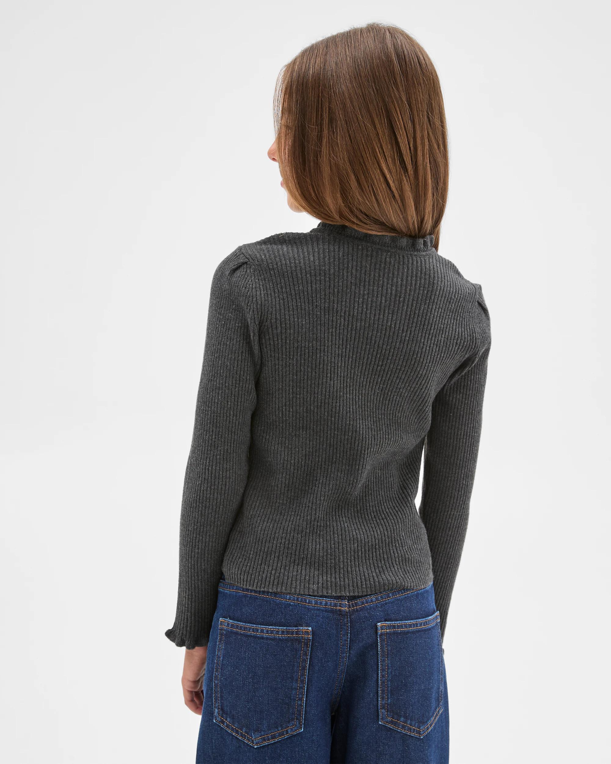 5 Target Kids Long Sleeve Rib Knit Top CHARCOAL, 5 of 7