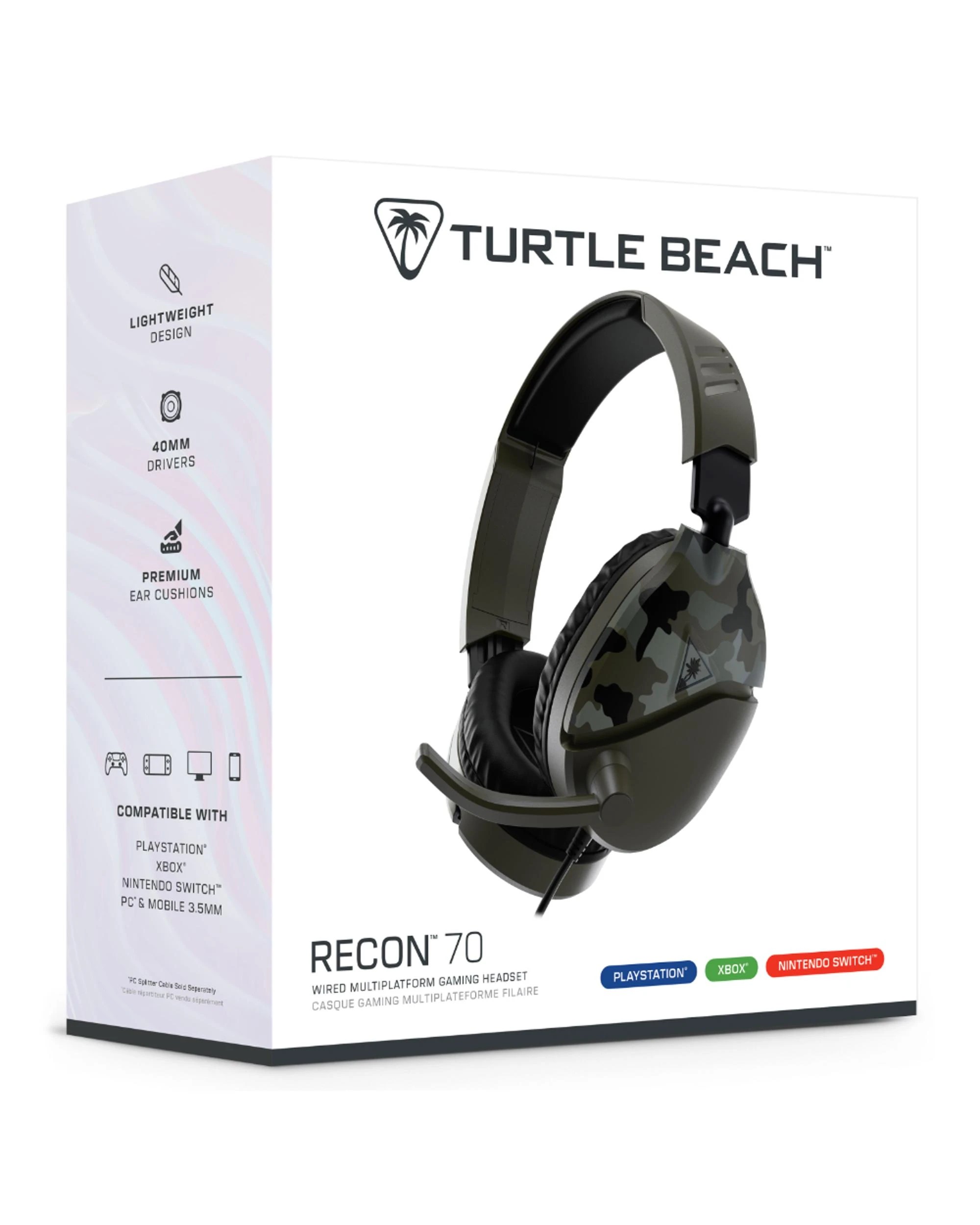 3 Turtle Beach Recon 70 Green Camo Headset for PS4, Xbox One and Switch, 3 of 6