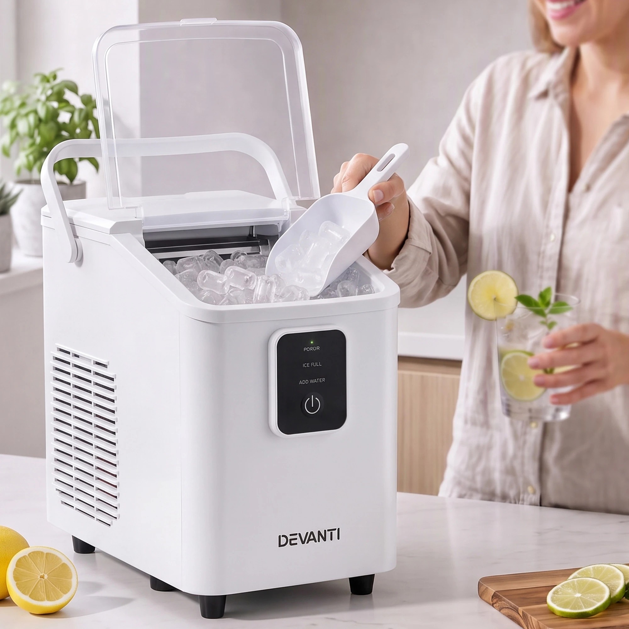 4 Devanti Ice Maker Machine 1112kg/24hr-White, 4 of 10