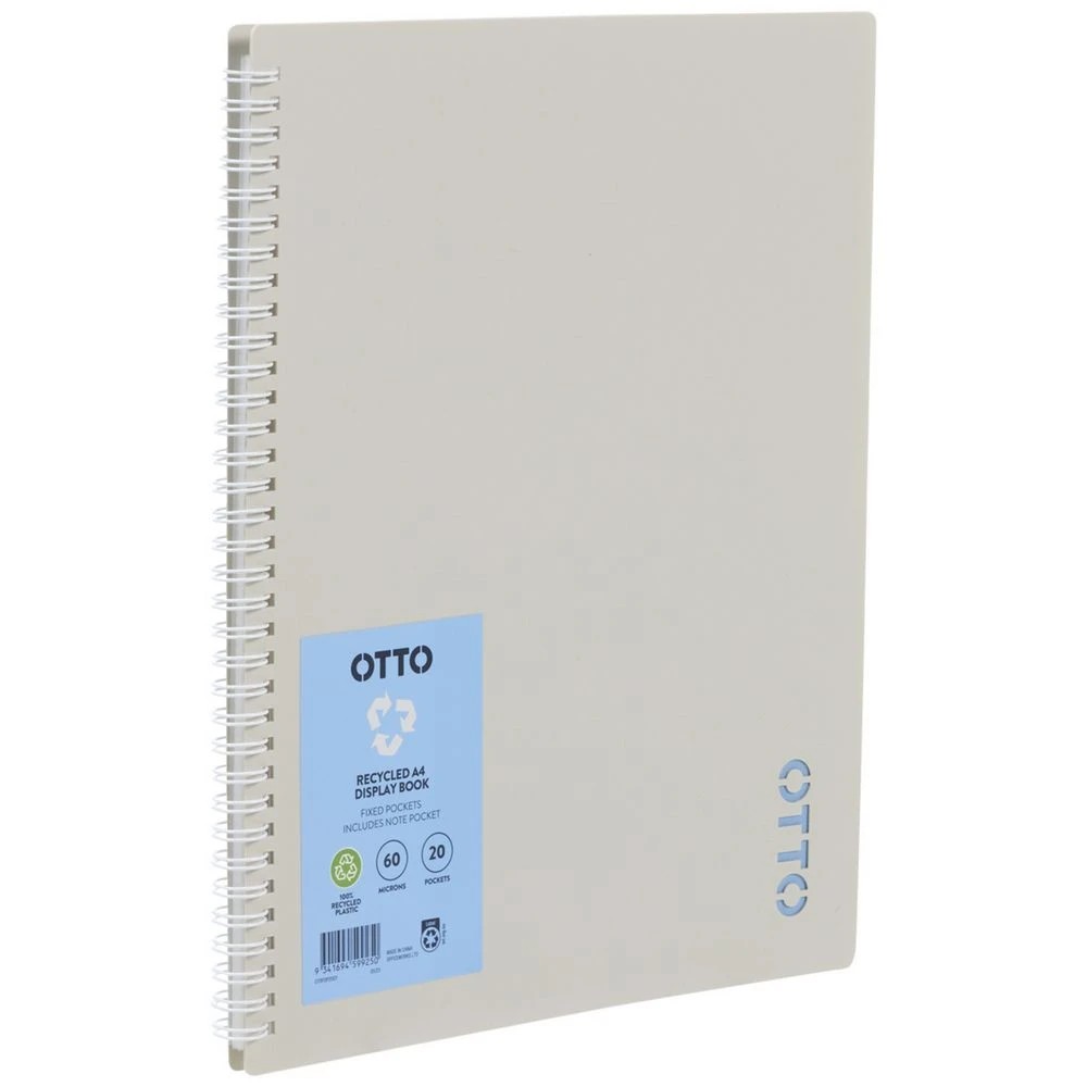 1 Otto A4 Fixed Display Book 20 Pockets Grey, 1 of 4