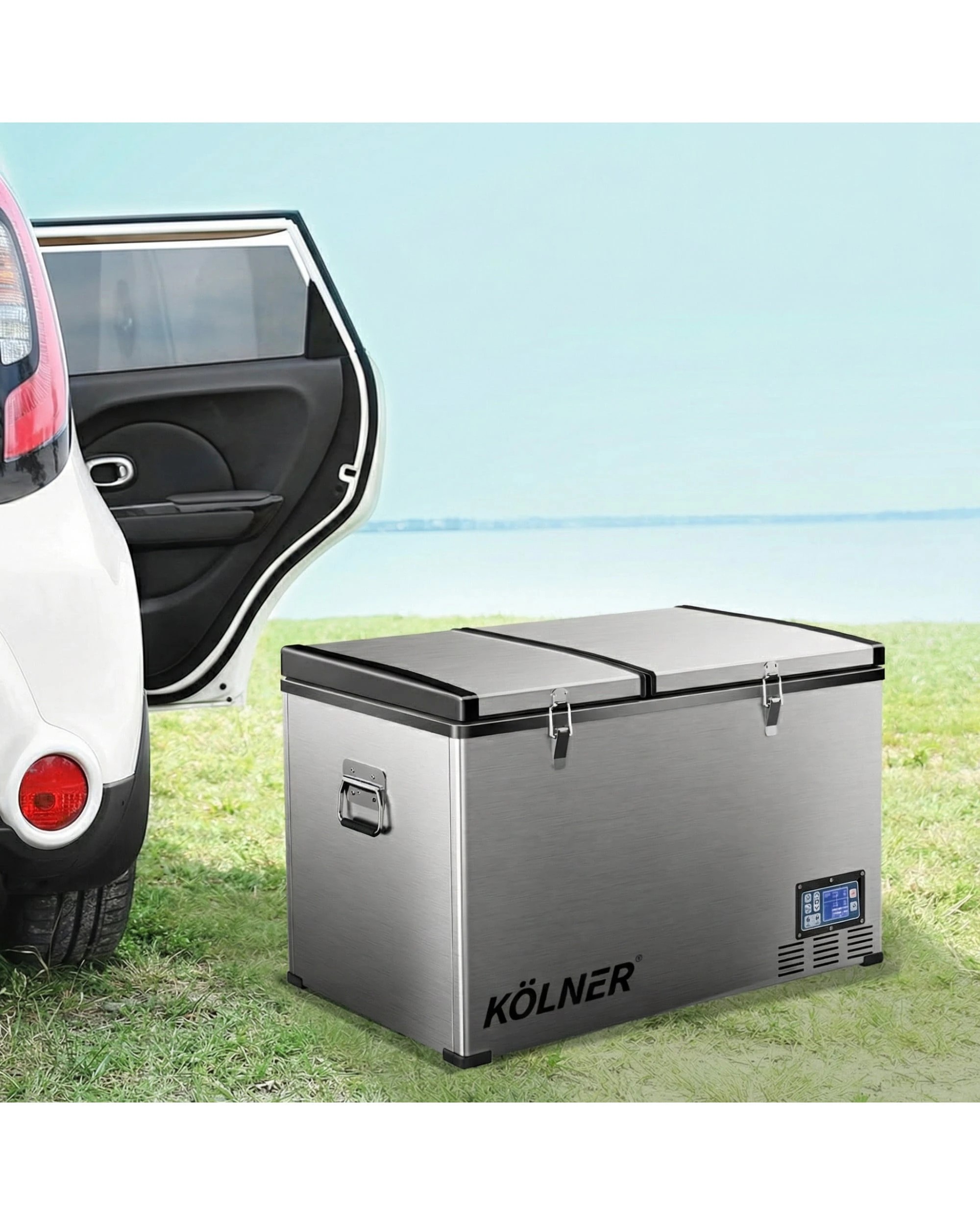 10 Kolner 80L Portable Fridge Cooler Freezer Refrigerator Camping Car Travel Stainless Steel - Silver, 10 of 10