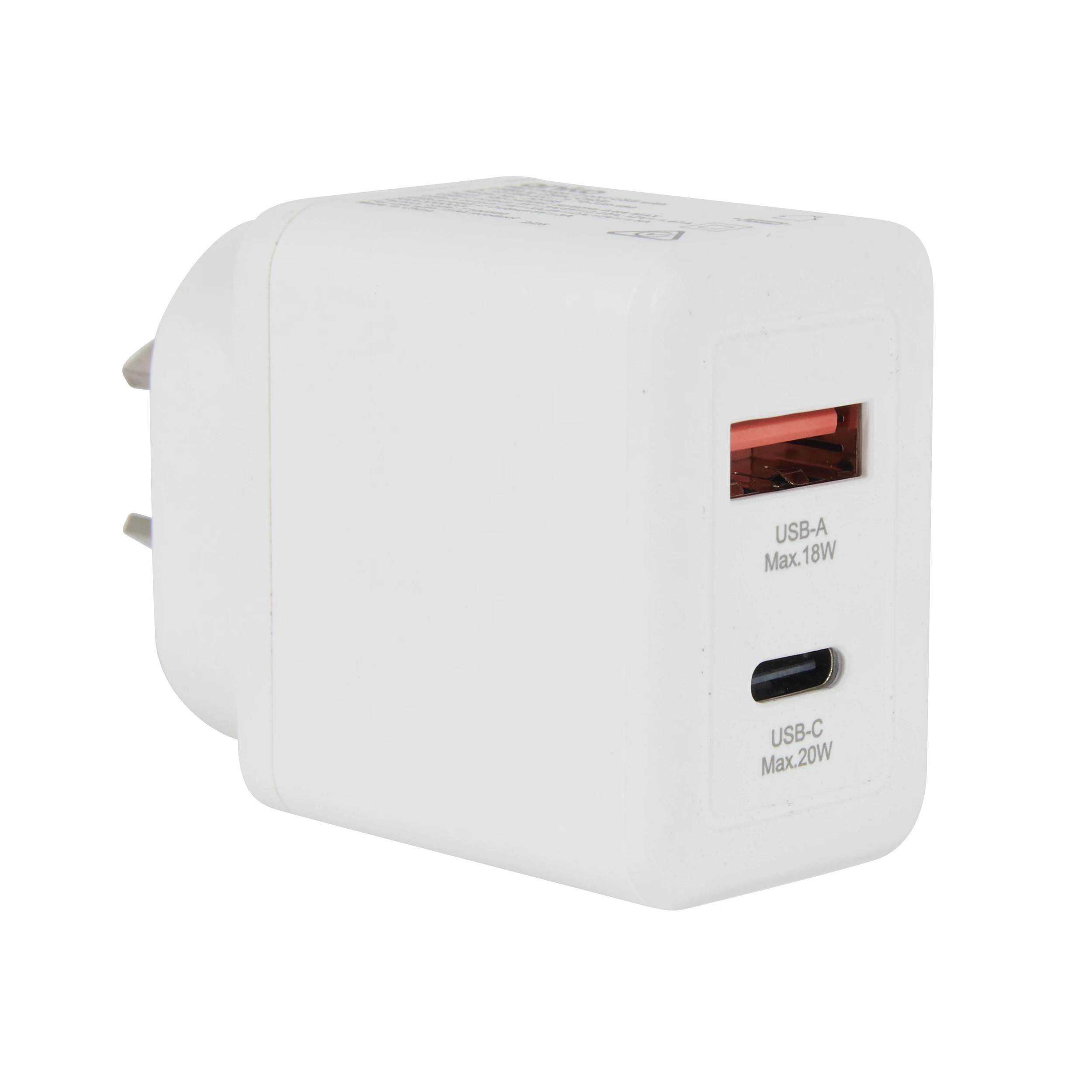 6 Wall USB Charger with USB-A to USB-C - White, 6 of 8