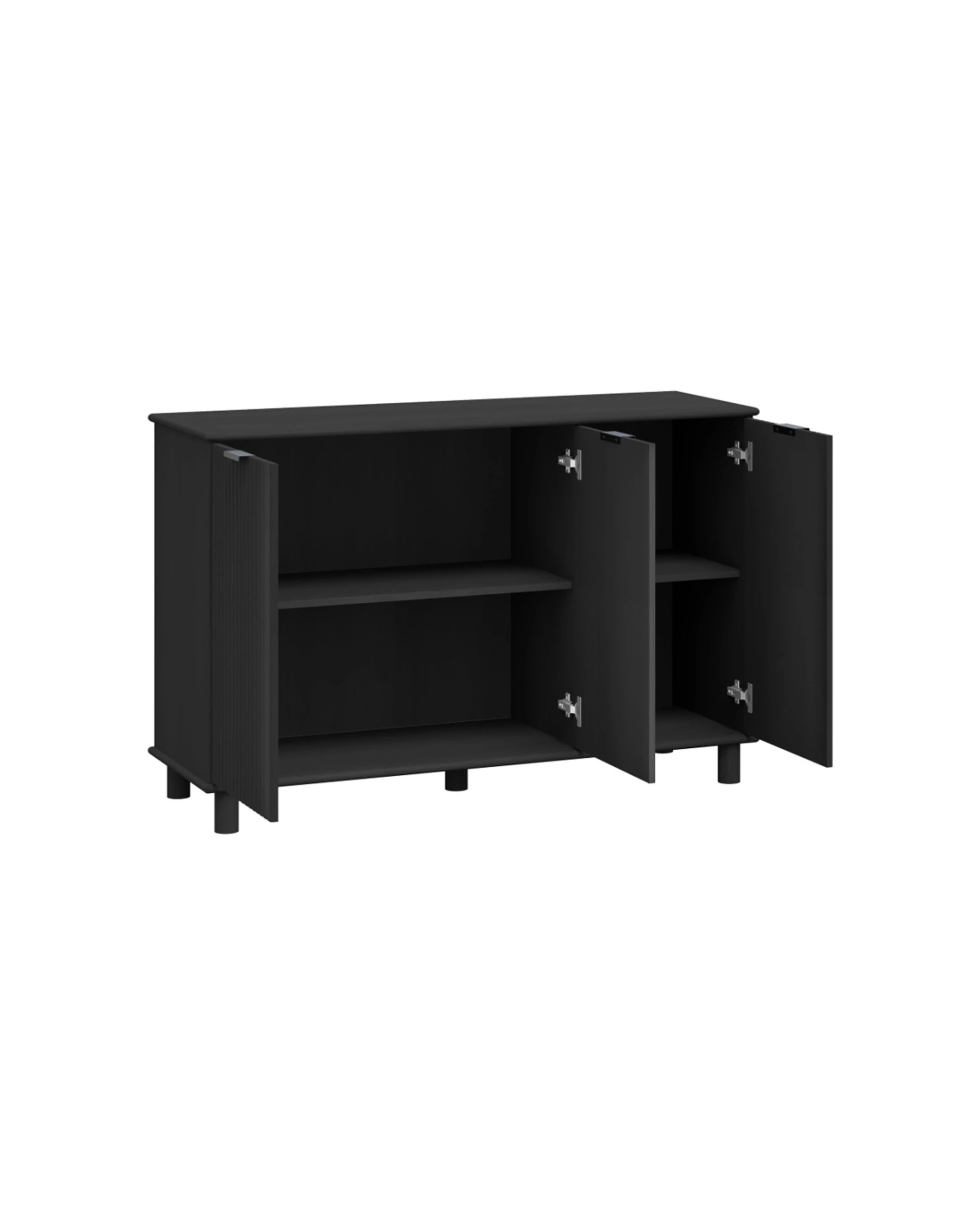 4 Alpine Bay Sorrento 3 Door Adjustable Sideboard Cupboard Decor Woodgrain - Black, 4 of 8