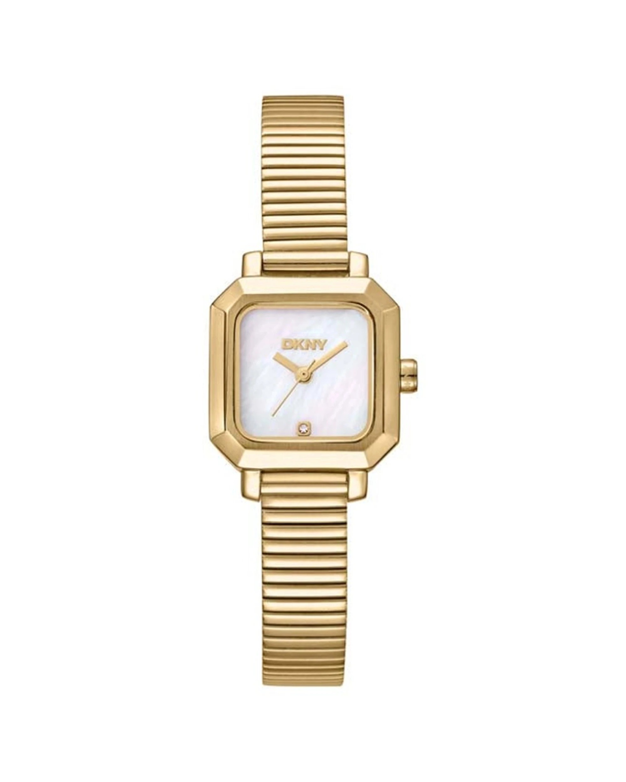 1 DKNY Everyday Gold Stainless Steel Watch 22x22mm White Mother of Pearl Dial, 1 of 3