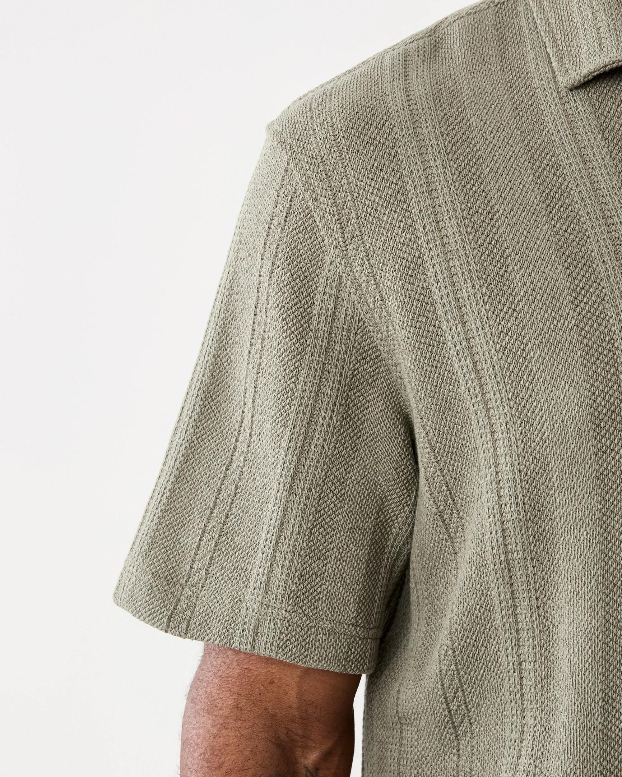 6 Short Sleeve Textured Shirt Grn Selfsp, 6 of 10