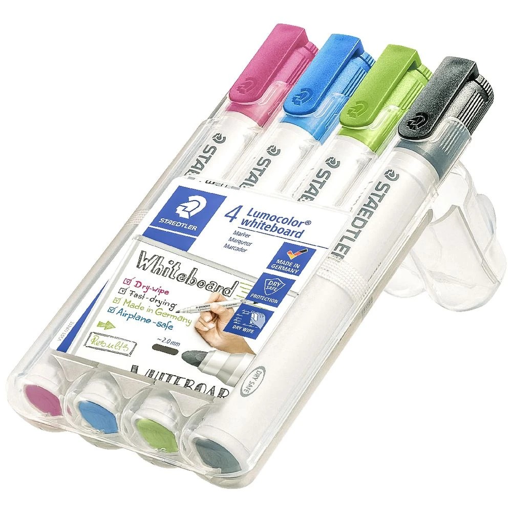 3 Staedtler Lumocolor Whiteboard Markers Bullet Brights 4 Pack, 3 of 4