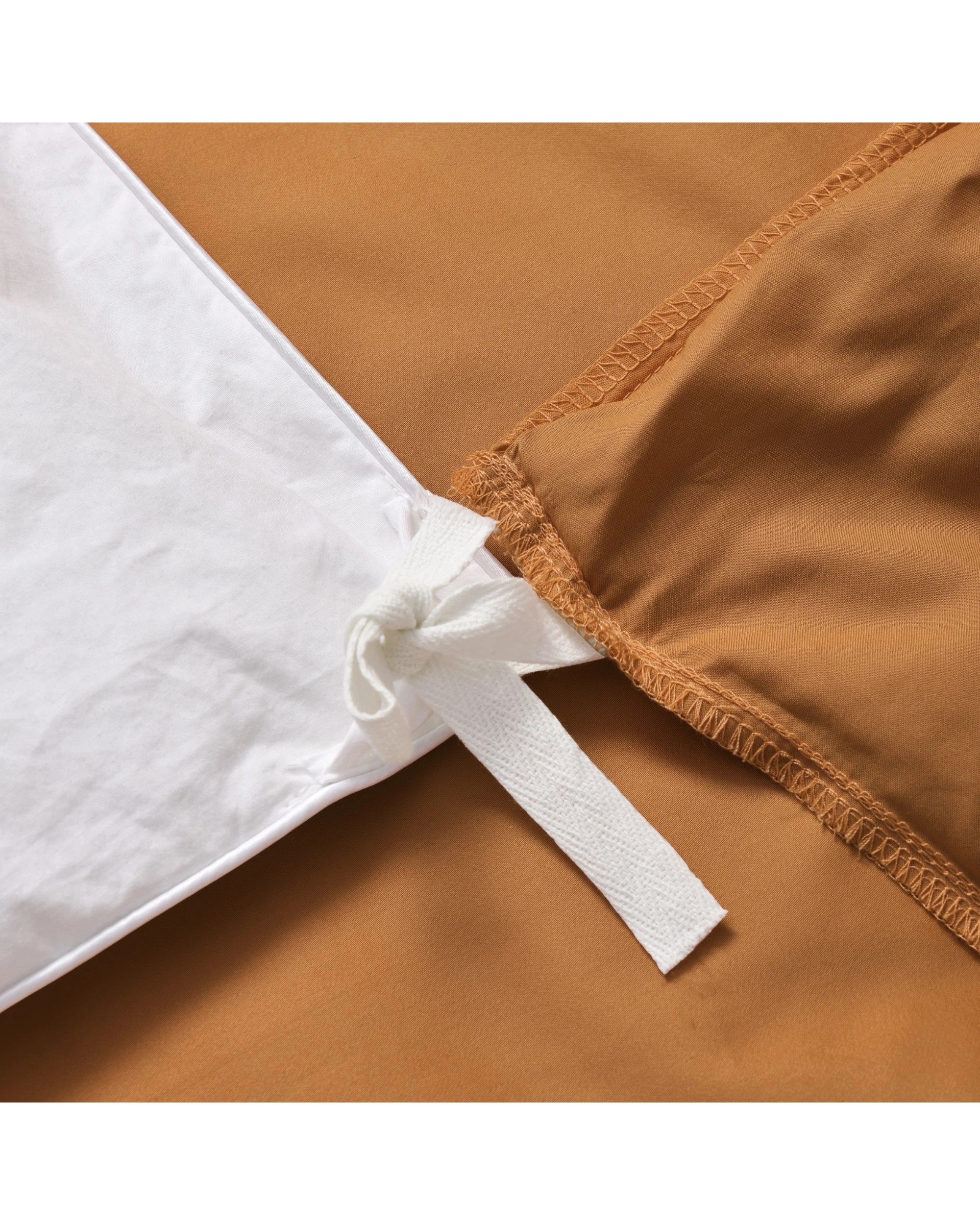 4 Serene 400TC Bamboo Cotton Sateen Quilt Cover Set - King Single Bed - Rust, 4 of 5