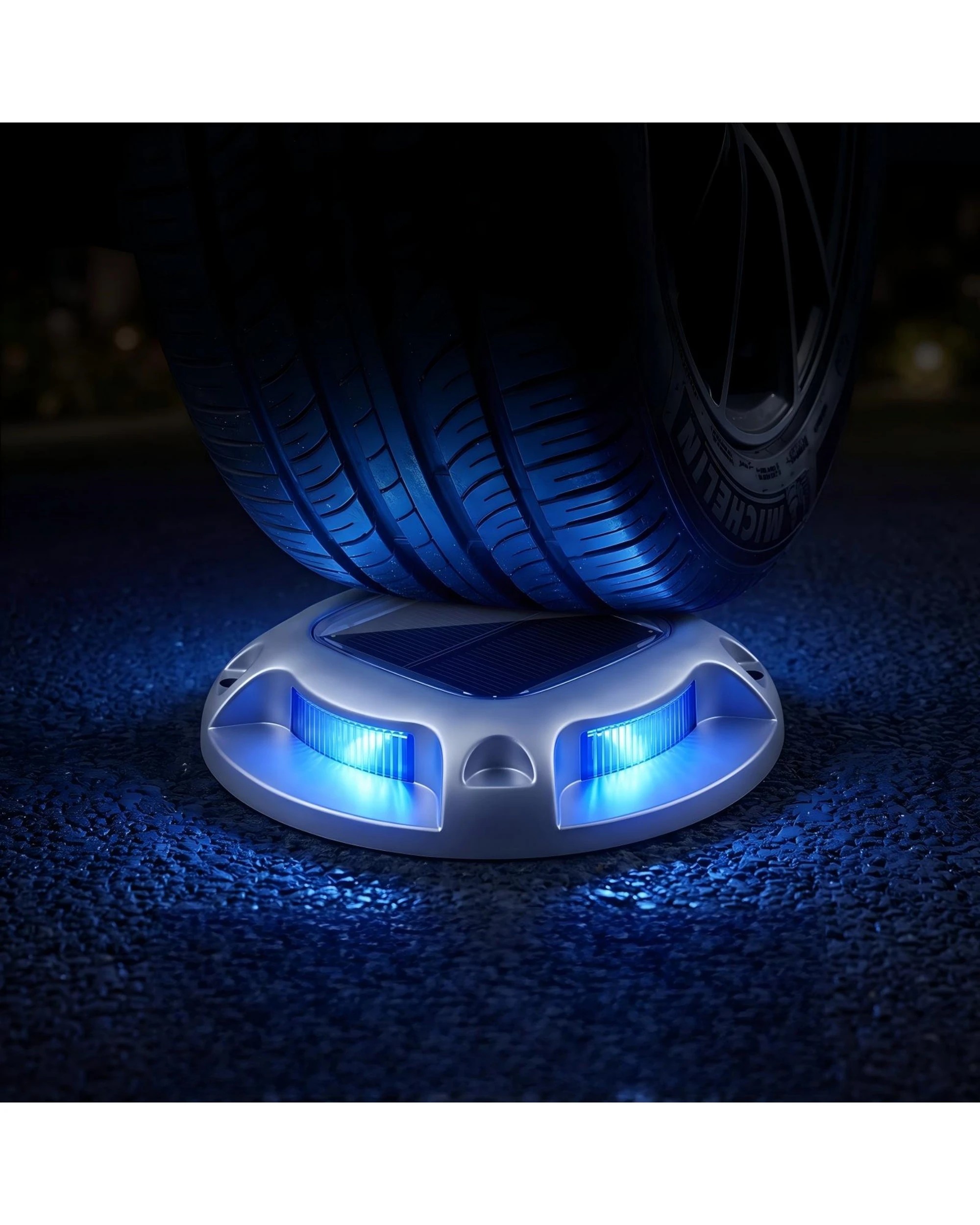 6 Advwin Solar Deck Lights 12 Pack, 2 Color in 1 Driveway Lights 8 LEDs P68, Outdoor Dock Lights Up to 16H - Silver, 6 of 8