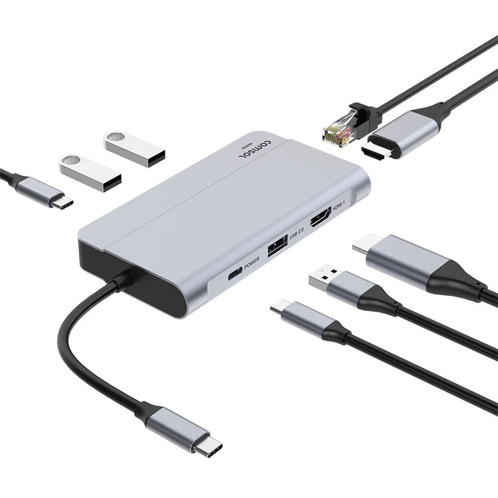 5 Comsol Dual Monitor USB-C 9 Port Docking Station, 5 of 7