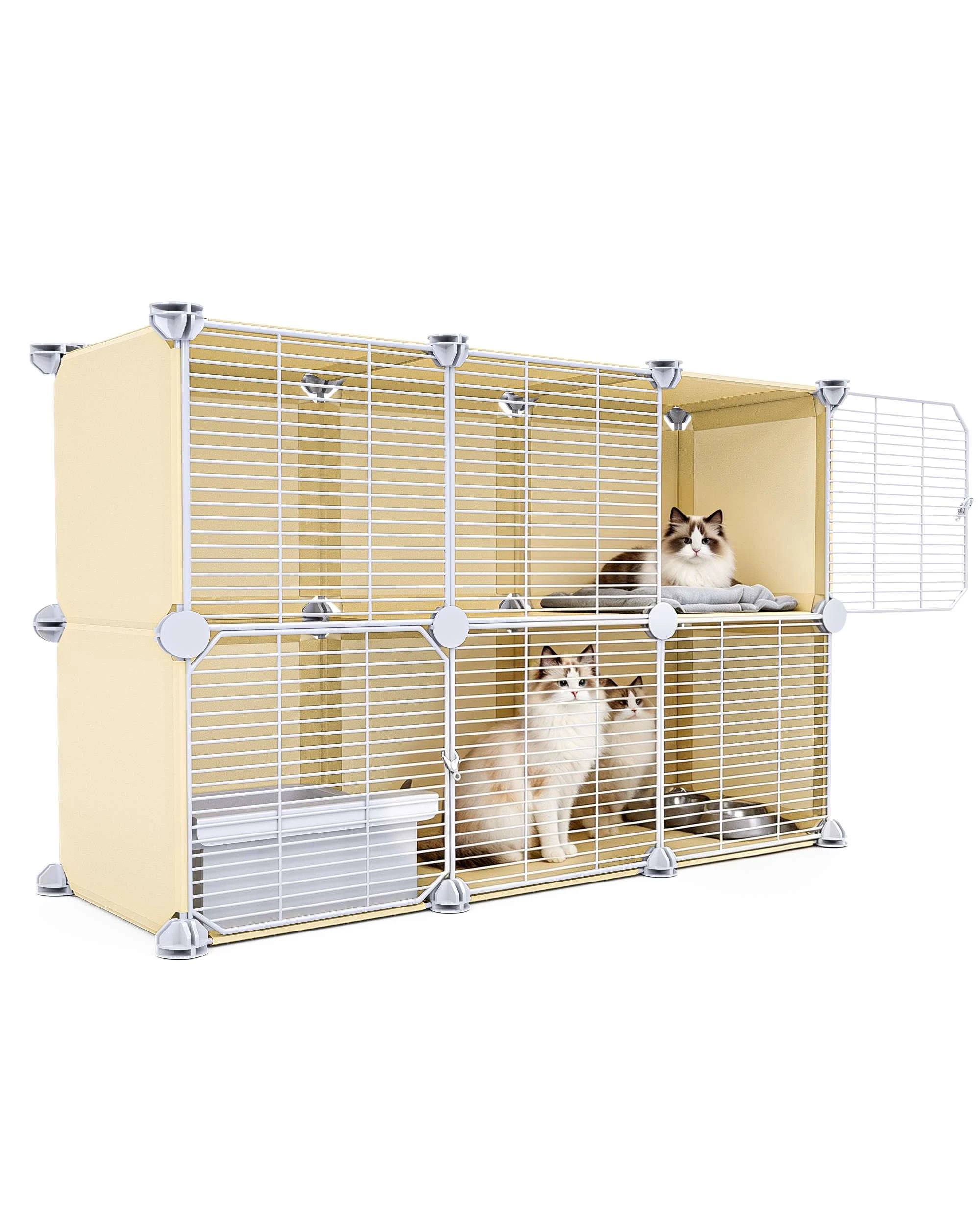 4 Advwin Cat Cage with Cat Litter Box DIY Cat Enclosures Cat Condo House, 4 of 7