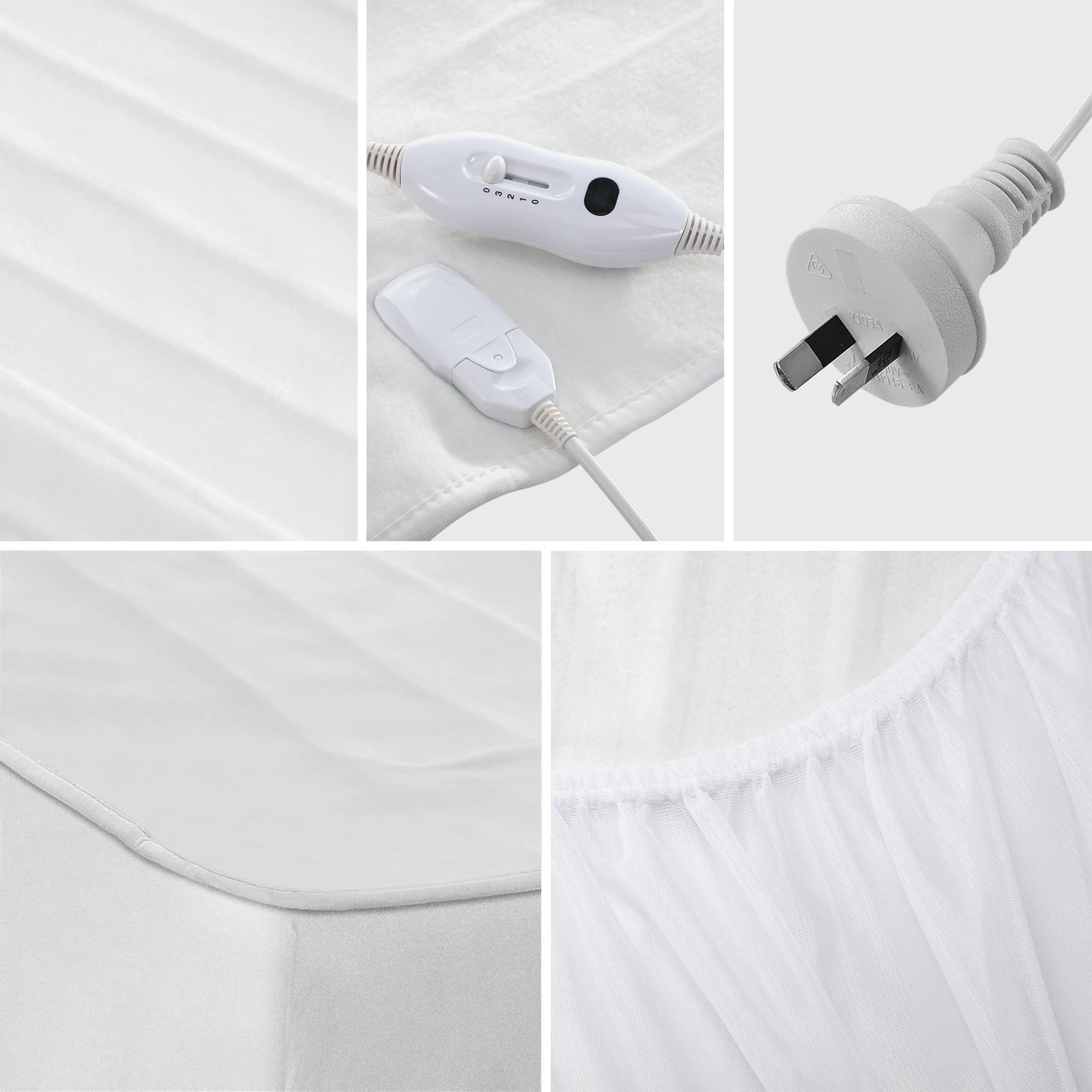 6 Bedra Bedding Electric Blanket Fully Fitted Polyester Heated Underlay Washable Single - Single Bed - White, 6 of 10