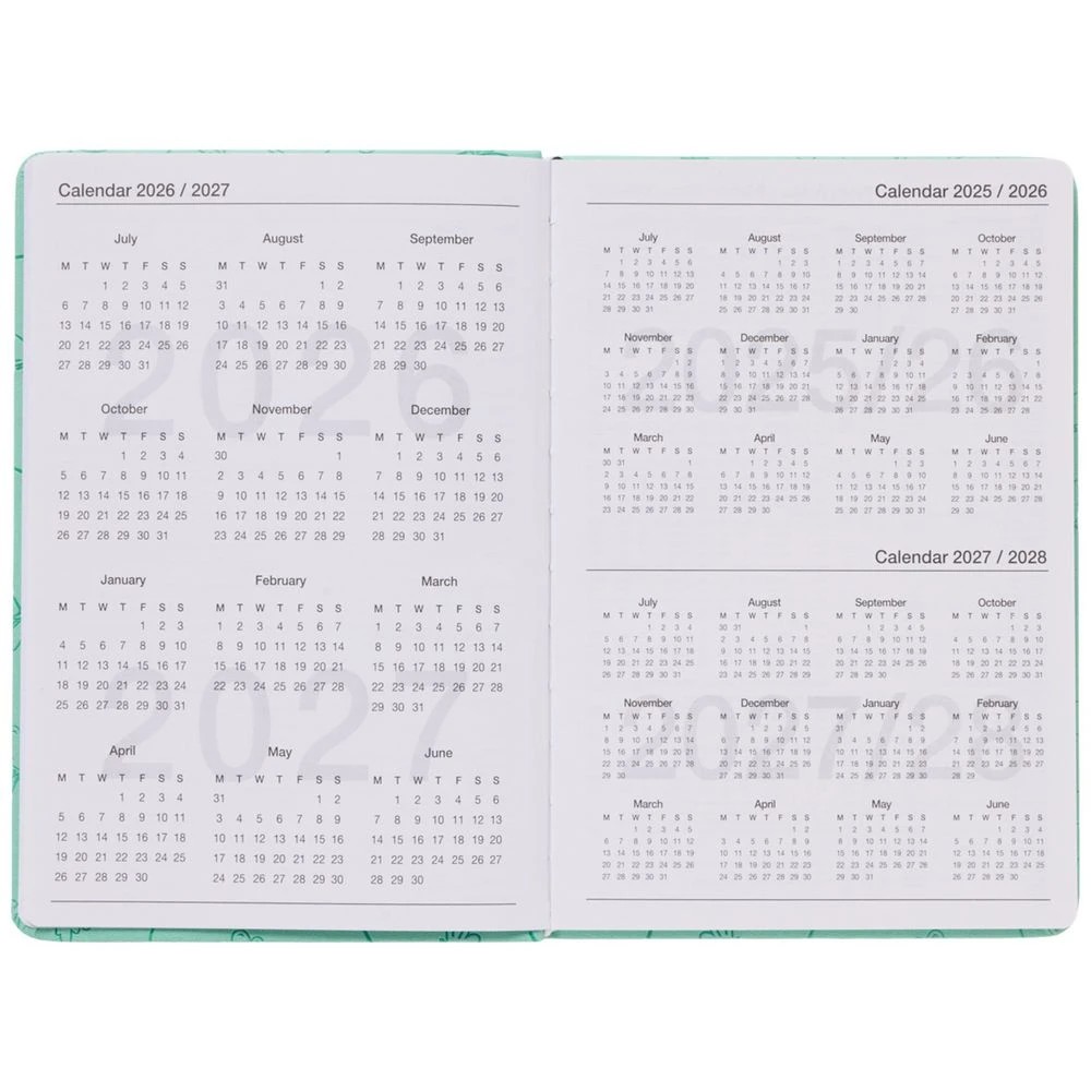 3 J.Burrows A5 Week-To-View Embossed Diary FY26/27 Sage, 3 of 6