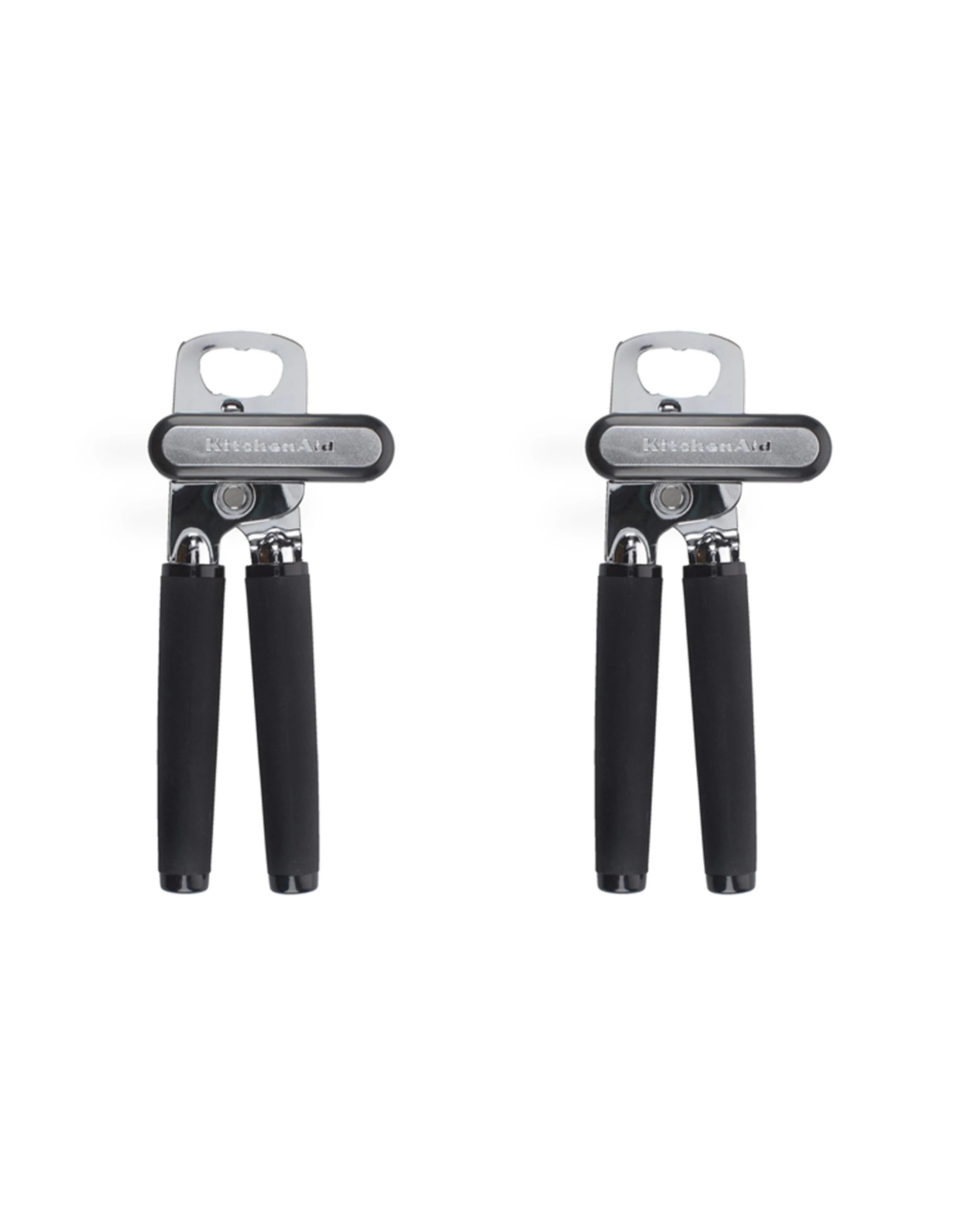 1 KitchenAid 2pk Stainless Steel Can Opener Soft Touch Ergonomic Handles - Black, 1 of 5