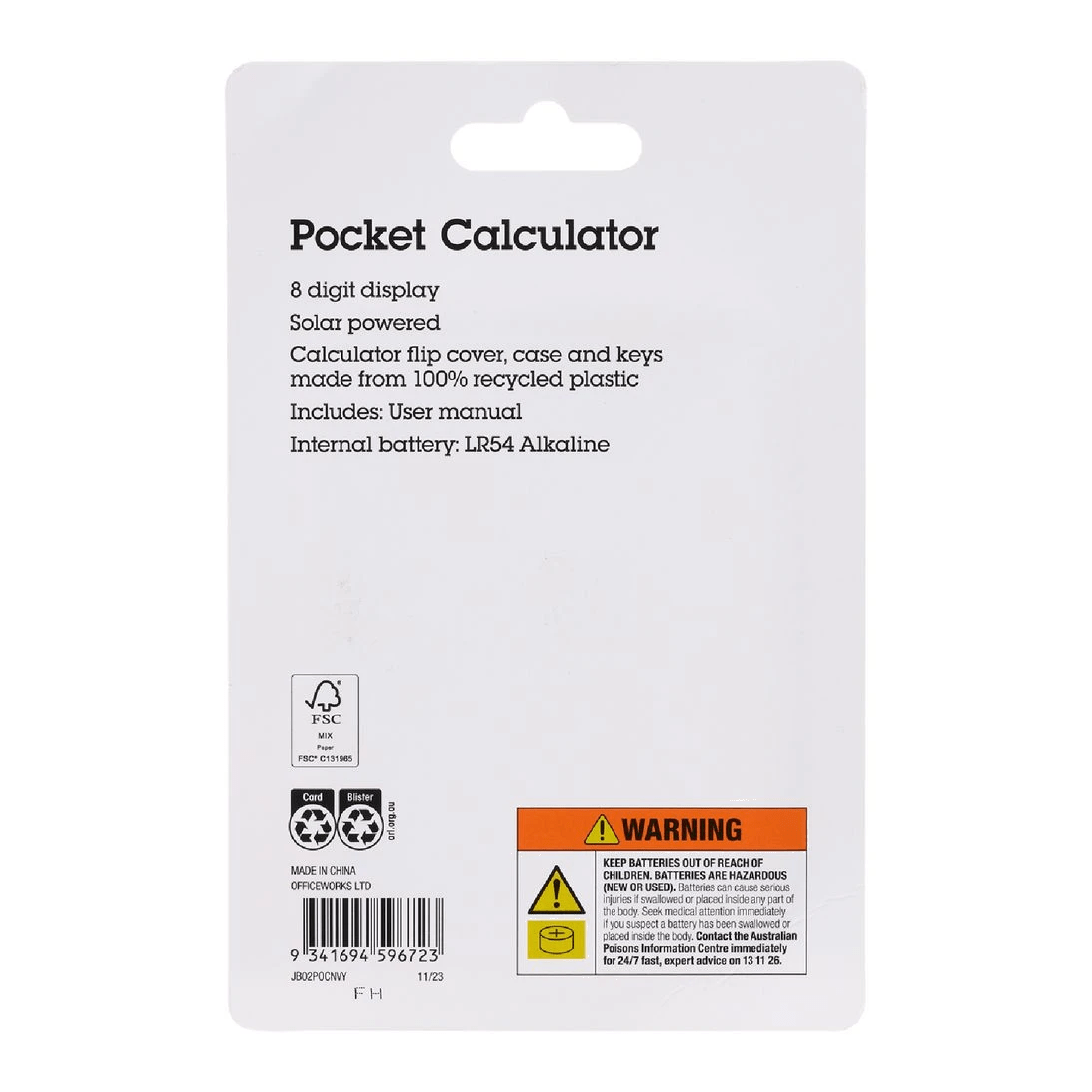 2 J.Burrows Pocket 8 Digit Calculator Navy, 2 of 5