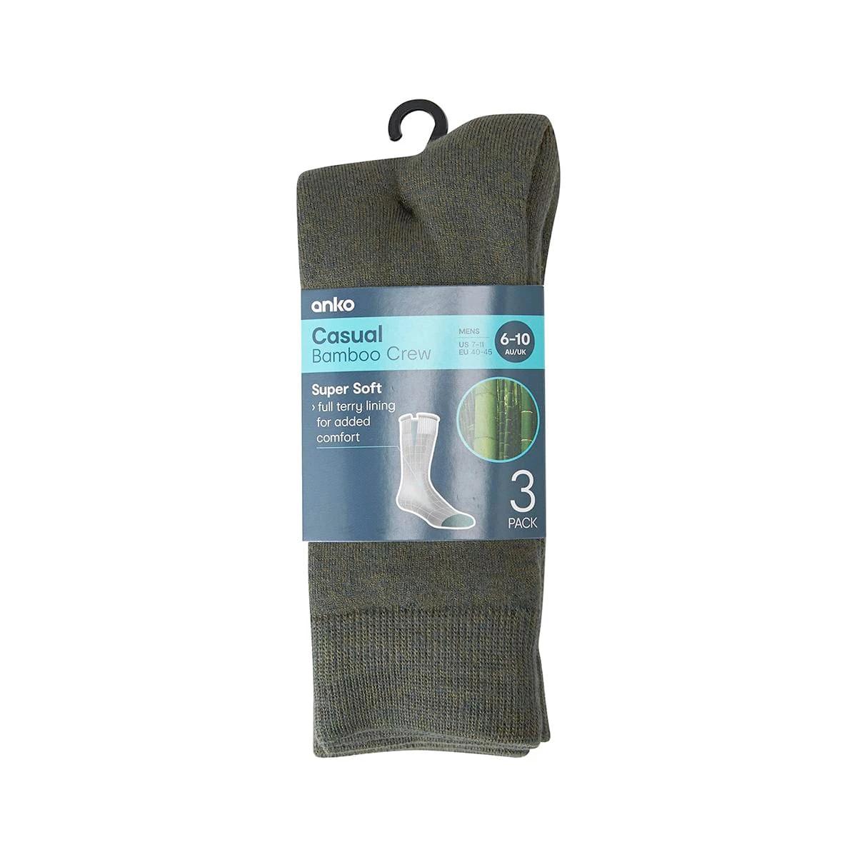 3 3 Pack Bamboo Casual Socks OLIVE MARLE, 3 of 3