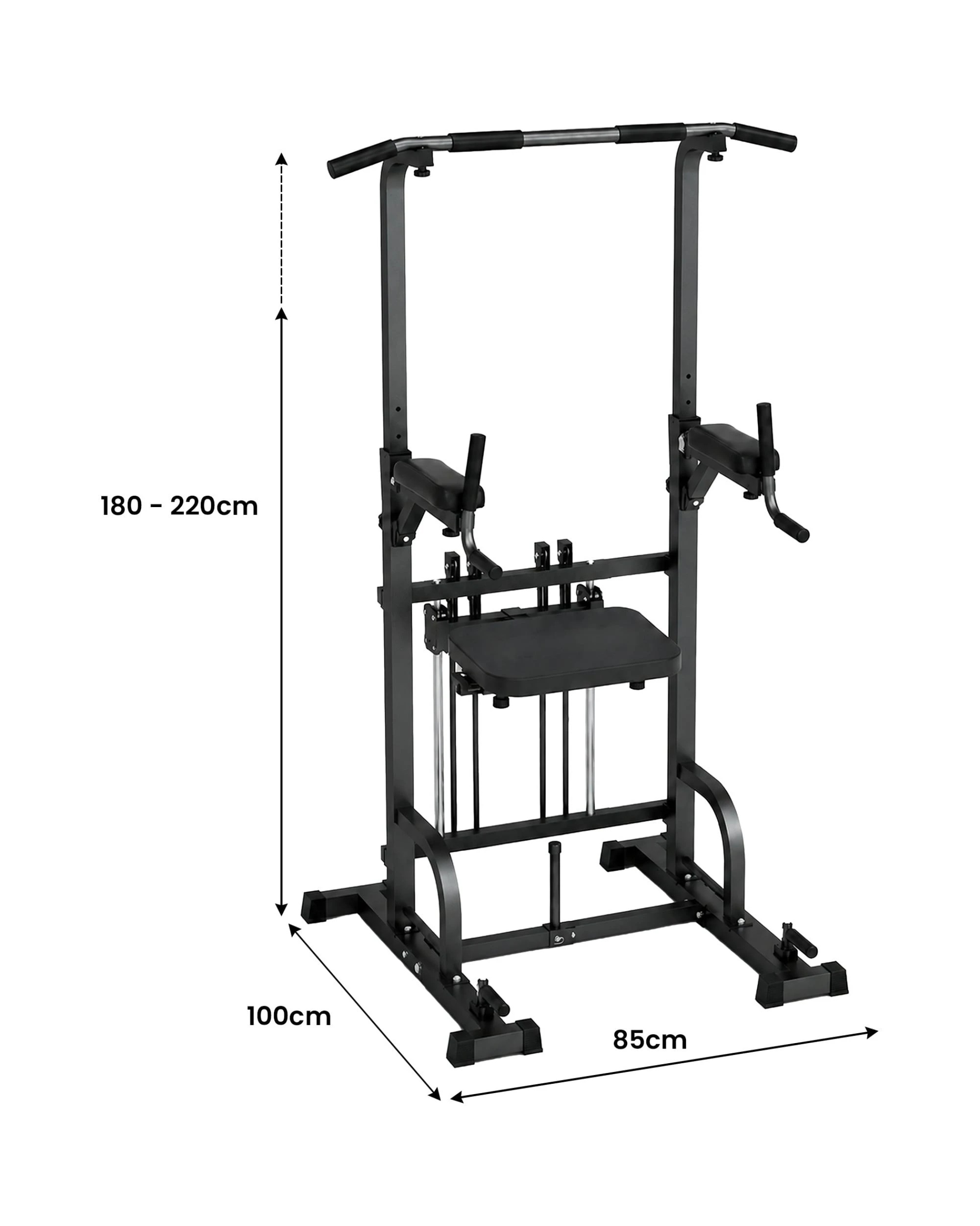 2 Powertrain Pull-Up and Dip Power Tower - Multifunction Strength Training Station - Black, 2 of 9