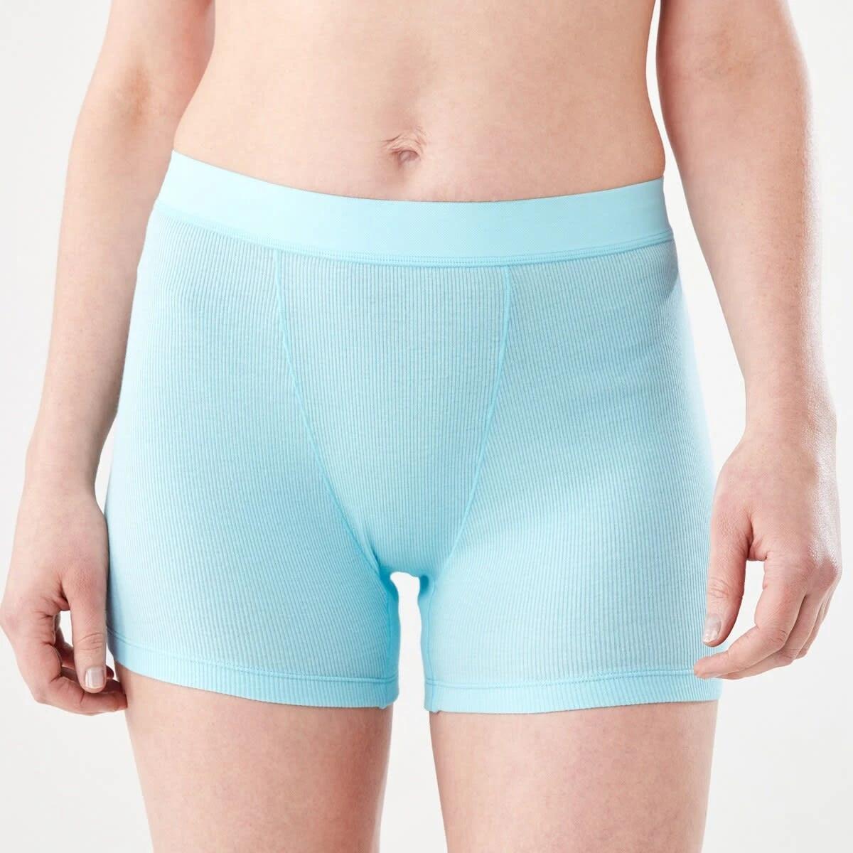 4 3 Pack Cotton Boyfriend Shorts PINK ROSE, WHITE, BRIGHT TURQUOISE, 4 of 9