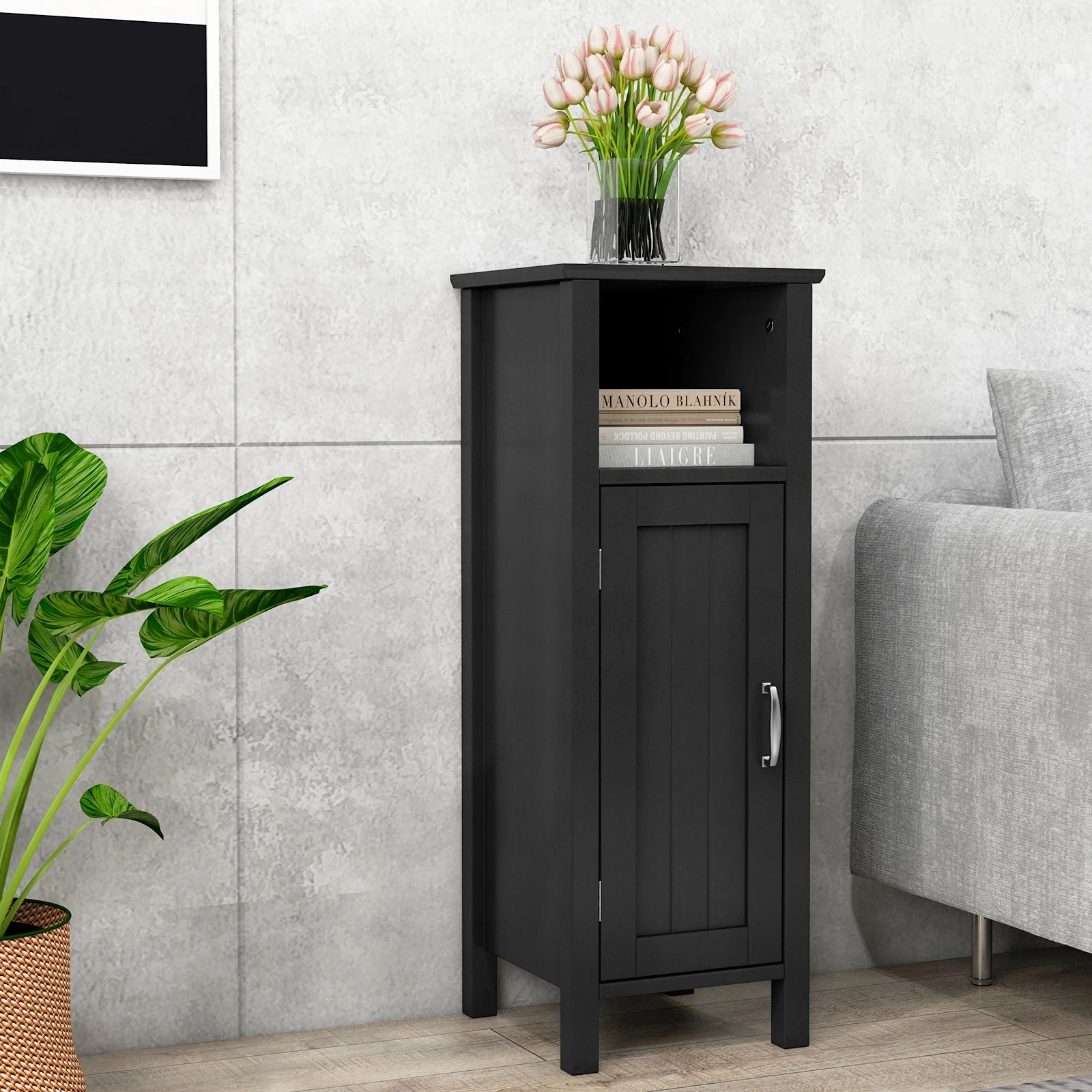2 Costway Freestanding Bathroom Cabinet Wooden Storage Cabinet Floor Cupboard, 2 of 4