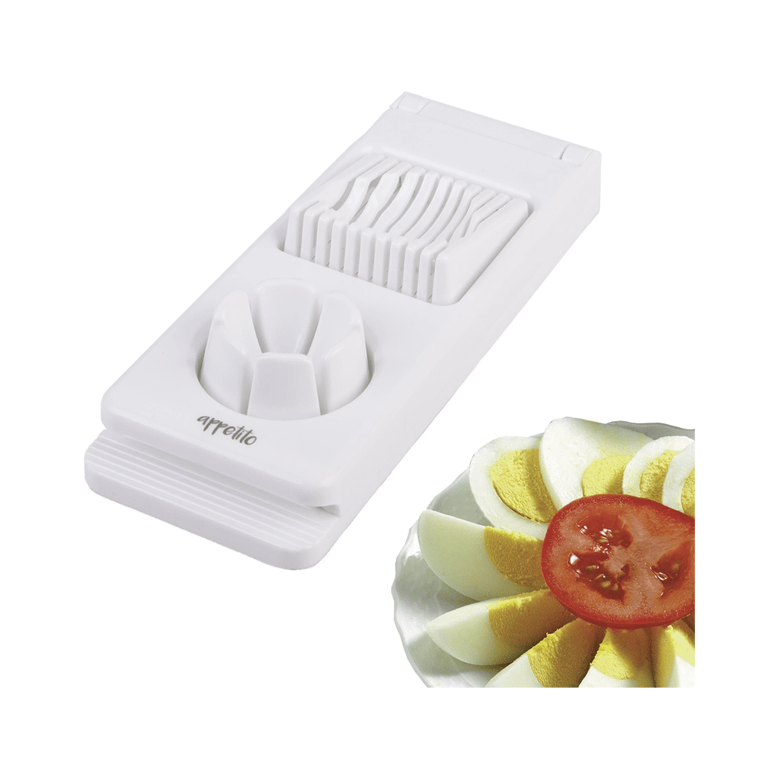 3 Appetito 2-in-1 Egg Cutter And Slicer Kitchen Tool Home Cooking Gadget
 - White, 3 of 3