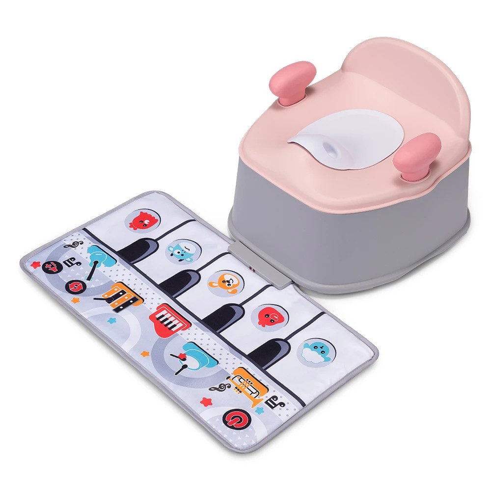 1 PlayPals 3-in-1 Kids Potty Trainer Seat with Interactive Musical Mat - Pink, 1 of 3