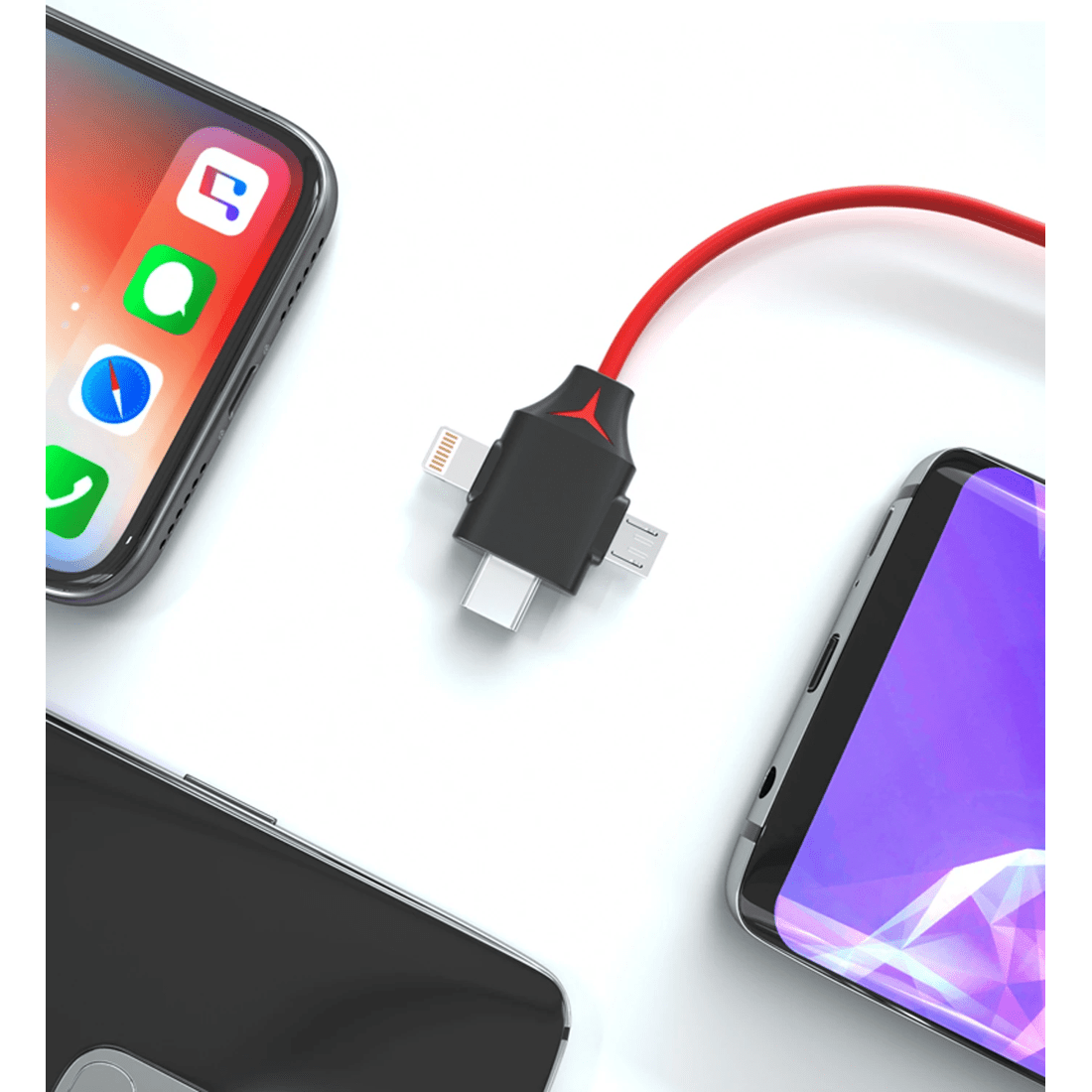 5 TODO 3 in 1 HDMI to Lightning Micro USB Type C Adapter Cable Charge iPhone Android AV TV, 5 of 6