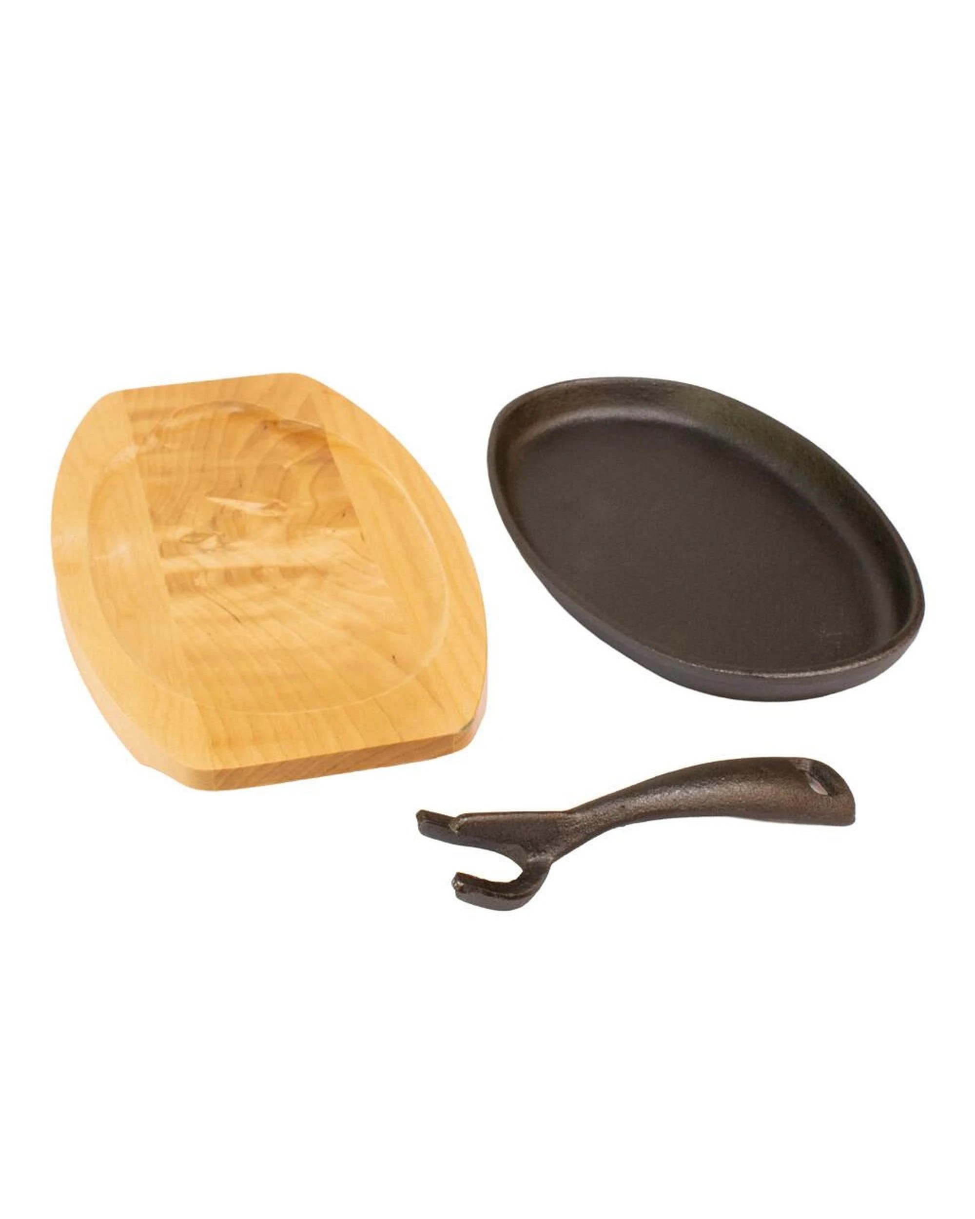 1 Flaming Coals Cast Iron Oval Sizzling Plate, 1 of 3