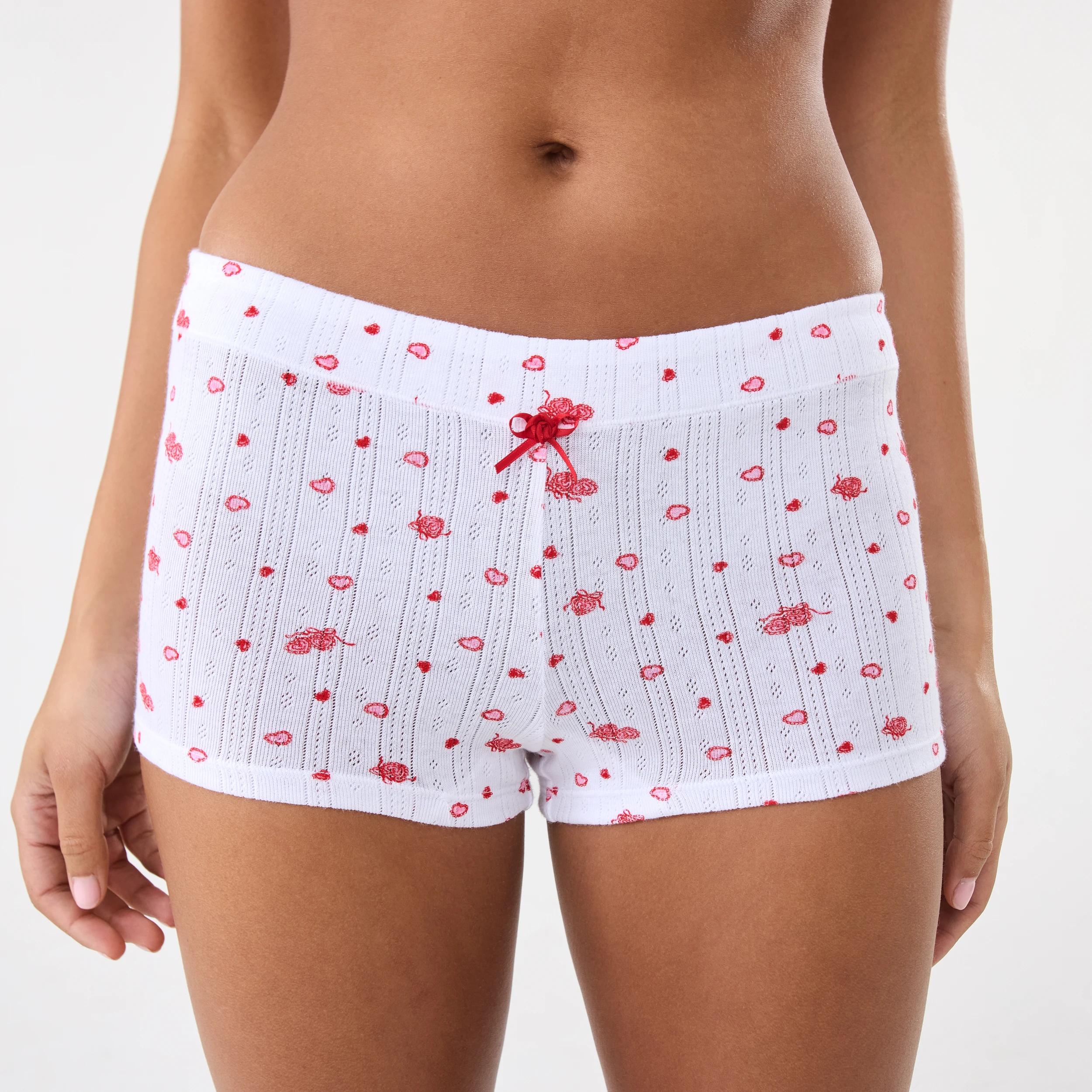 3 3 Pack Pointelle Boyleg Shorties Heart Lock, 3 of 10