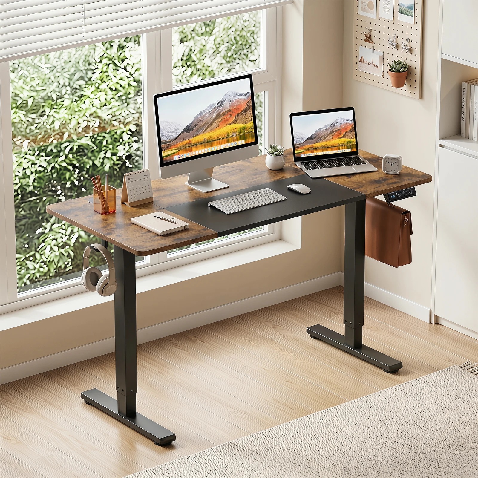 4 Costway 120 x 60cm Electric Standing Desk Height Adjustable Stand Up Desk - Black, 4 of 6