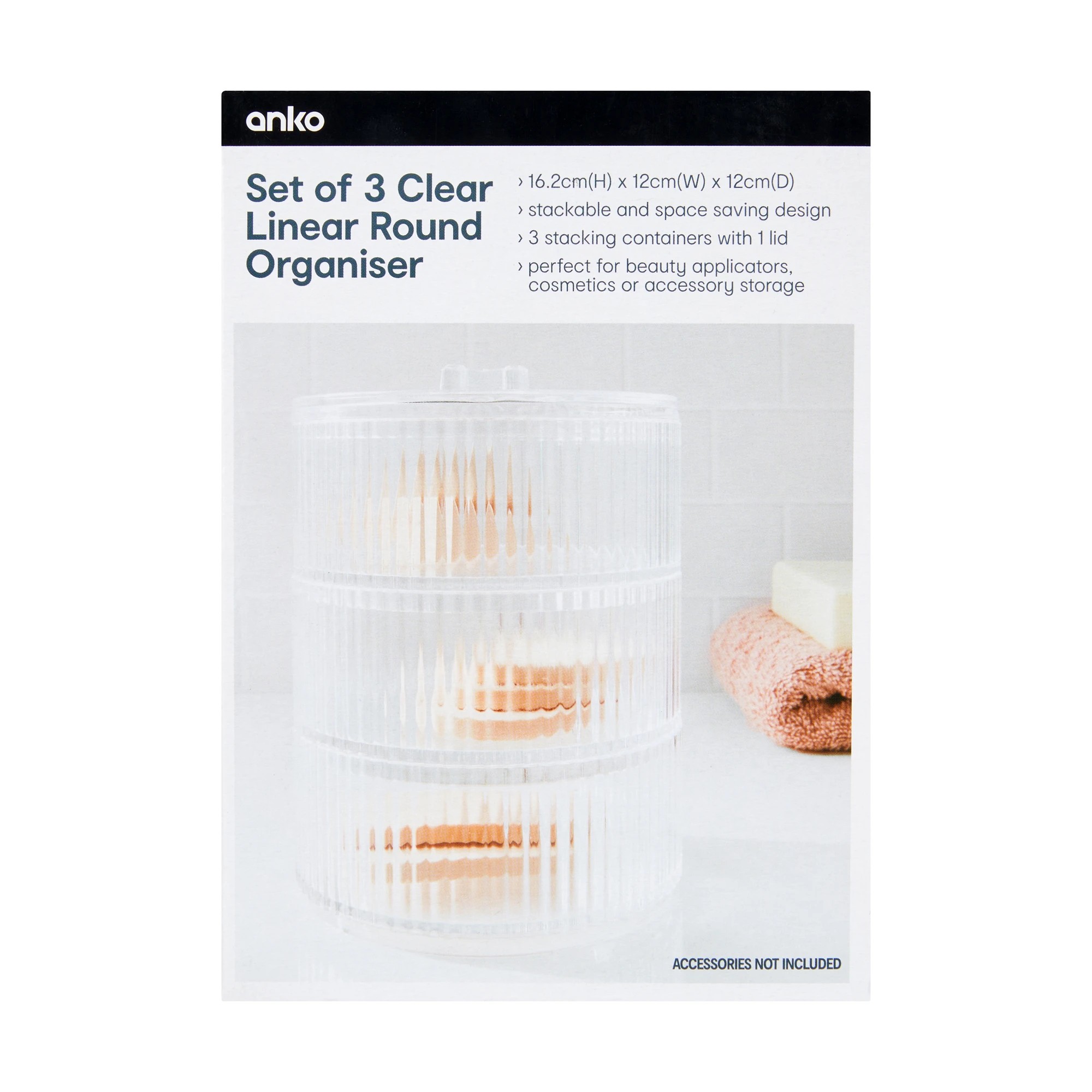 10 Set of 3 Clear Linear Round Organisers, 10 of 10