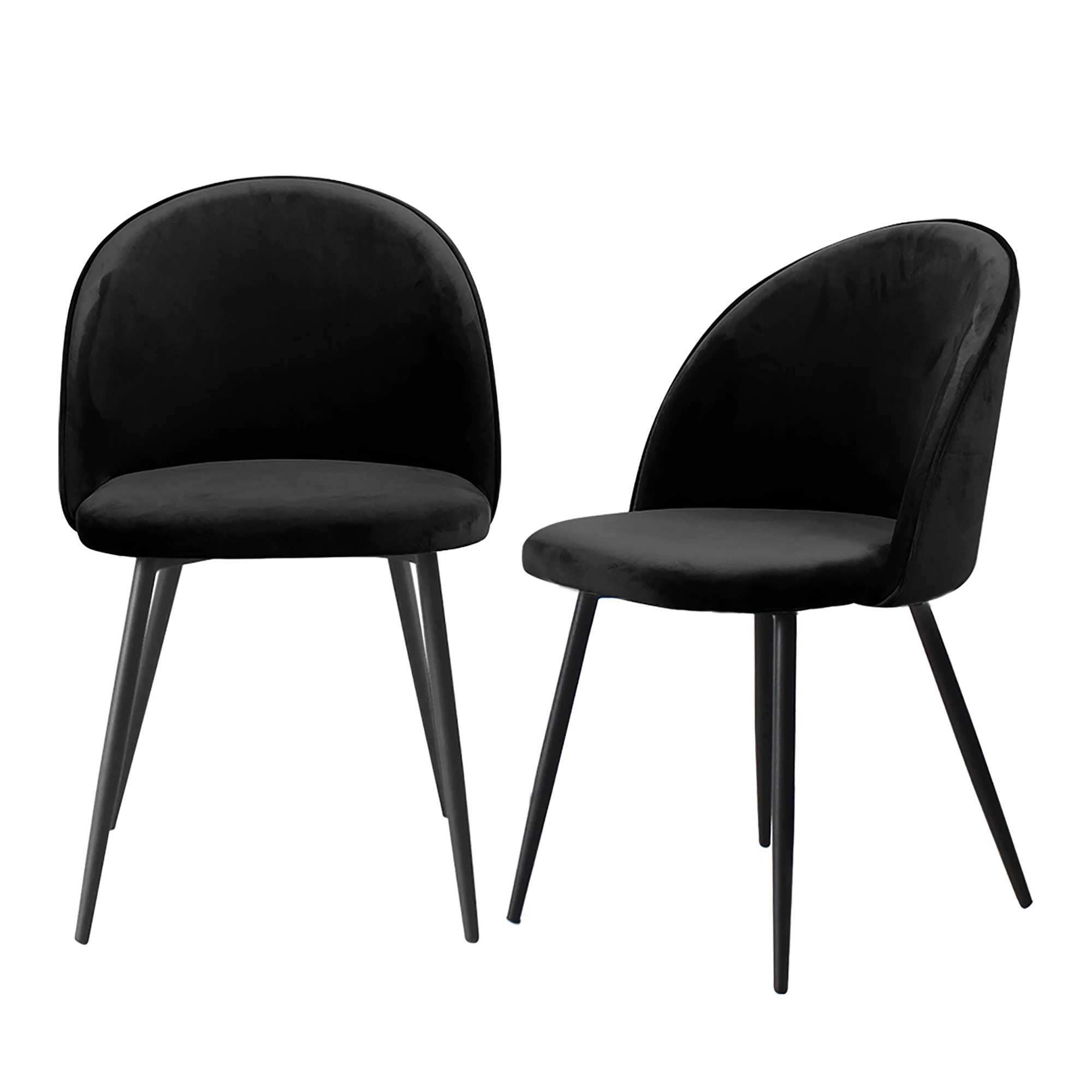 1 Levede 1 Set Of 2 Velvet Dining Chairs - Black, 1 of 4
