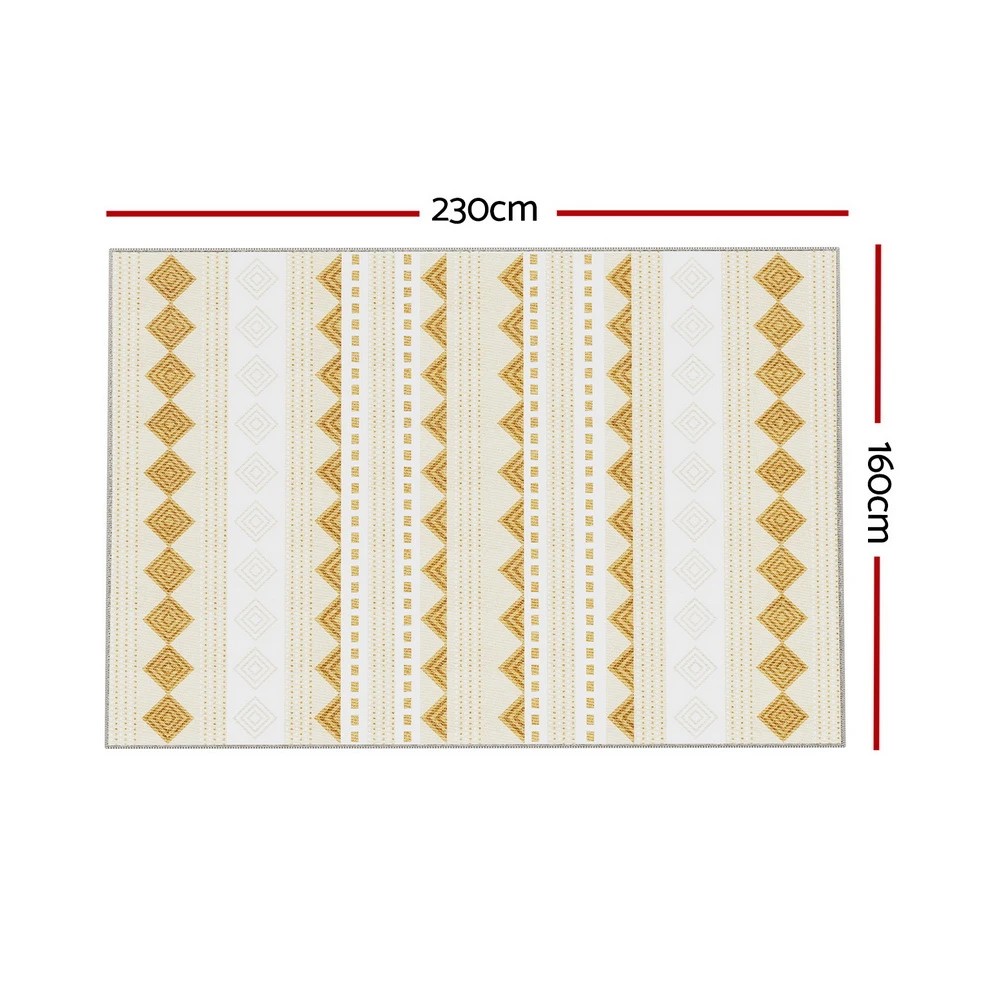 2 Artiss Floor Rug 160x230 Washable Mat Carpet Short Pile Ella - Yellow, 2 of 4