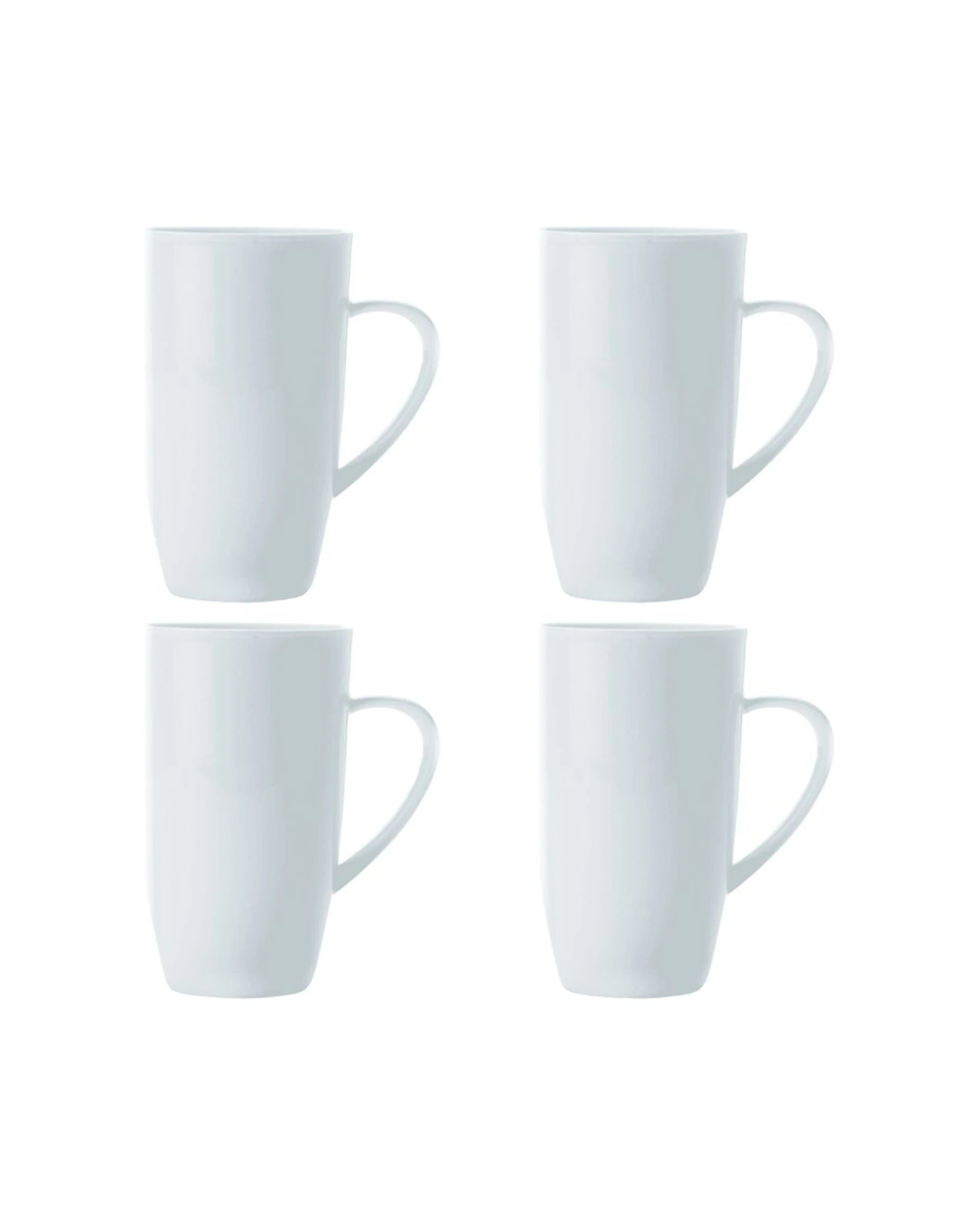 1 Maxwell & Williams 4PK White Basics Coupe Mug Tall Porcelain Microwave Safe Set - White, 1 of 1